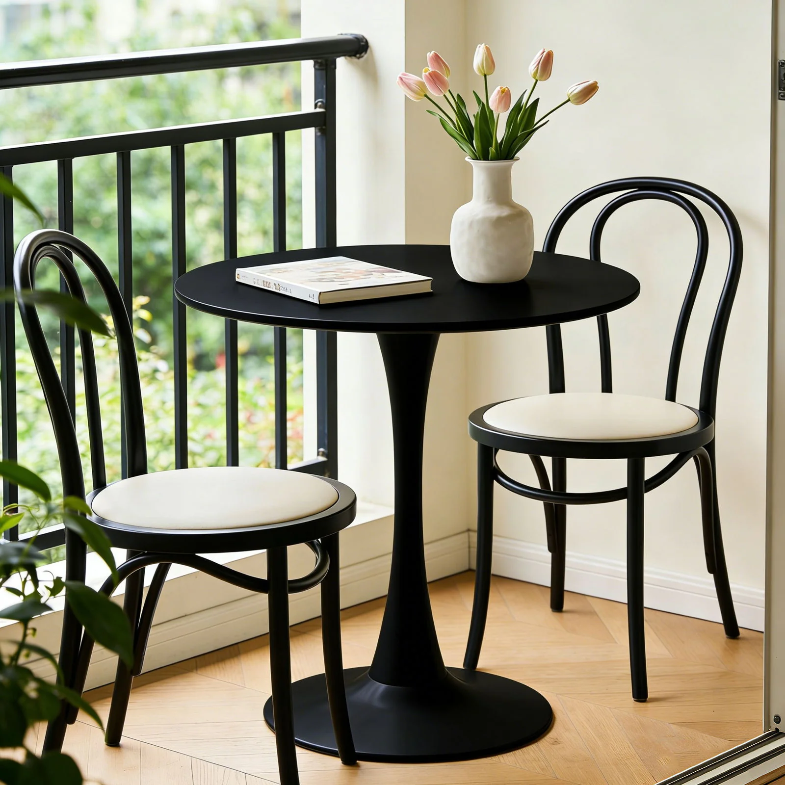 Round Dining Table With Tulip Style Base - Image 21