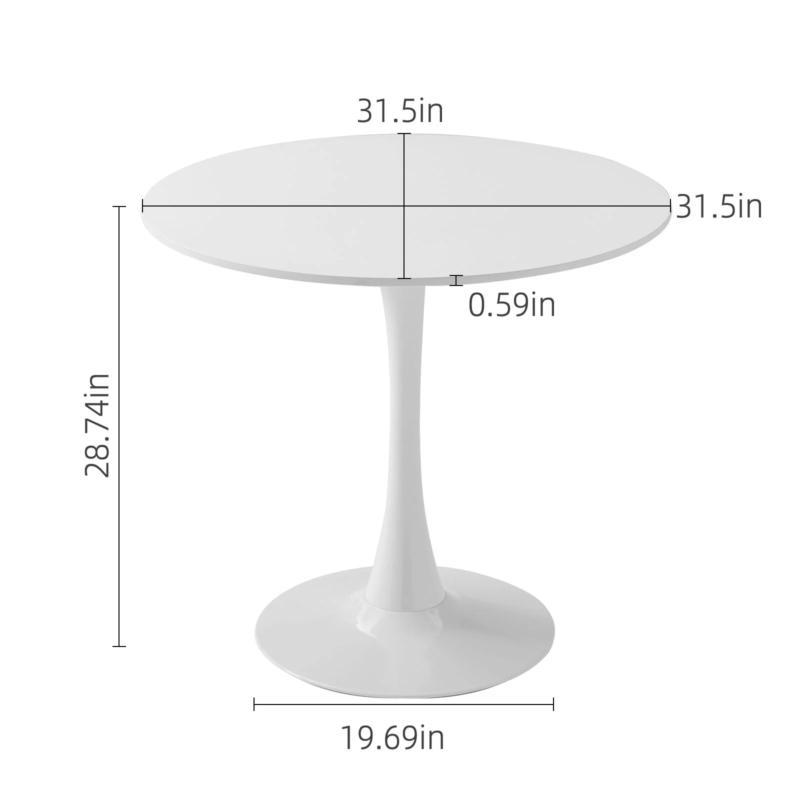 Round Dining Table With Tulip Style Base - Image 29