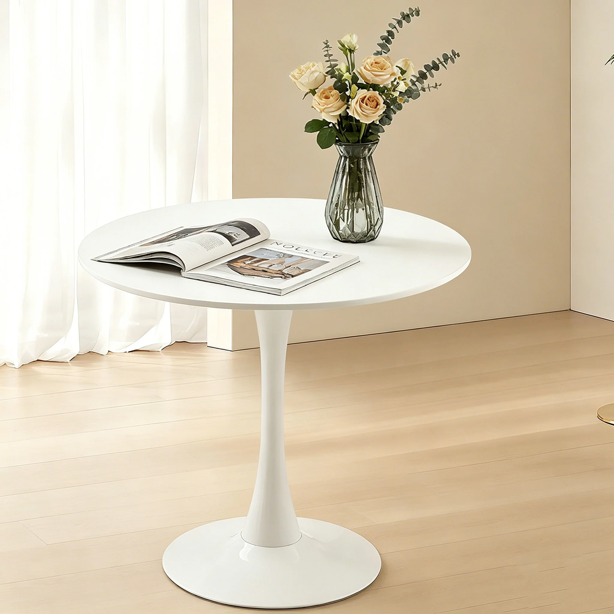 Round Dining Table With Tulip Style Base - Image 7