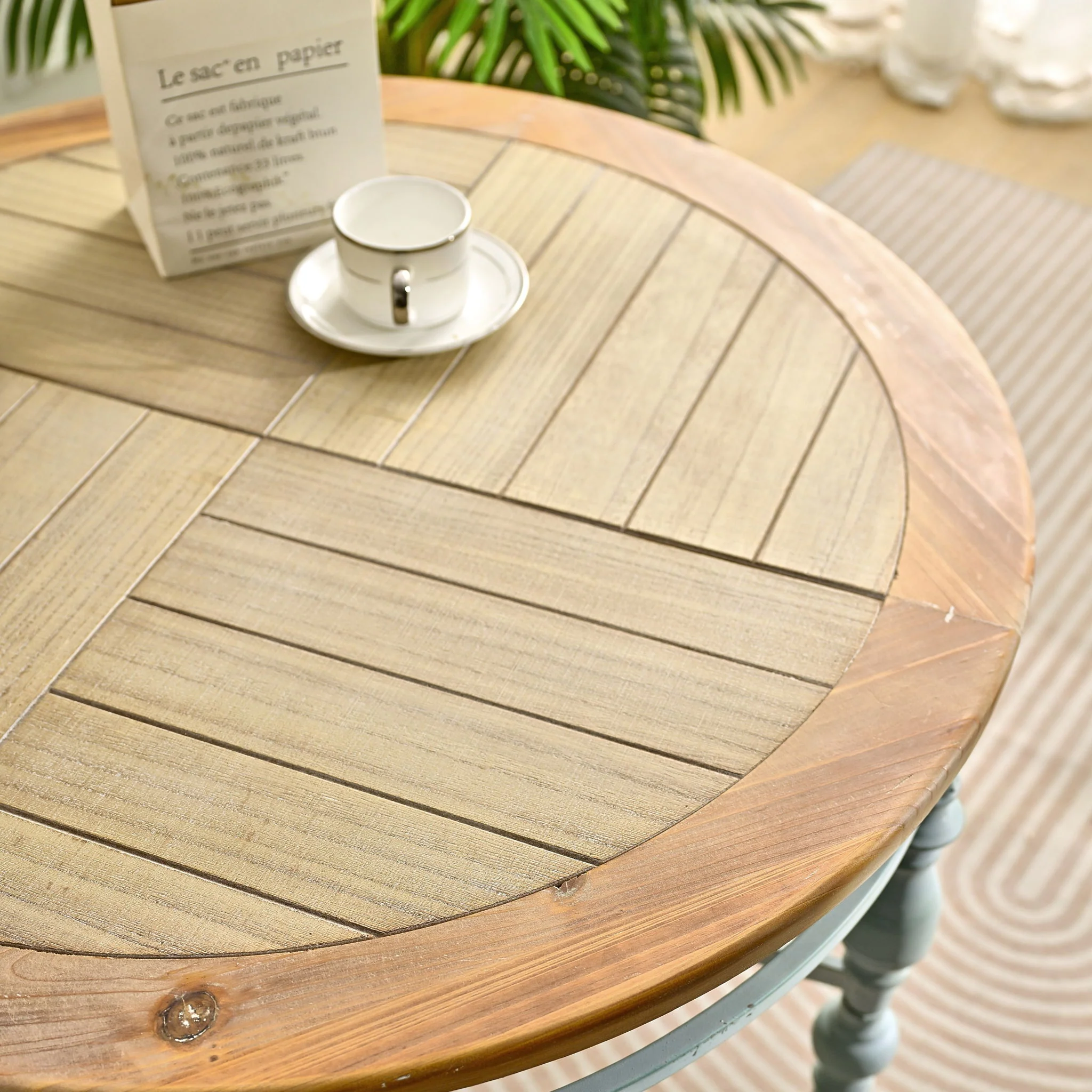 Round Top Carved Table For Living Room - Image 13