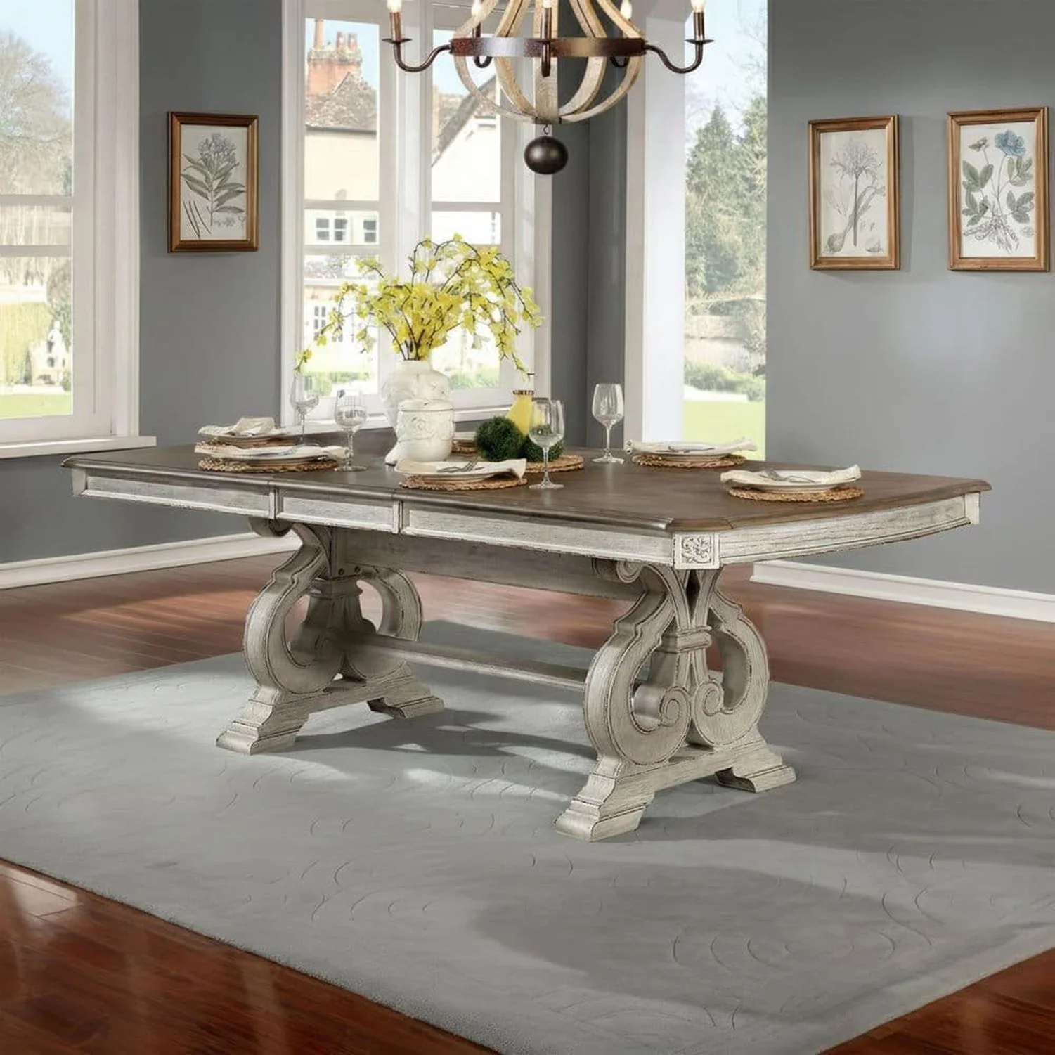 Rustic Dining Set With Table And Upholstered Chairs - Image 12