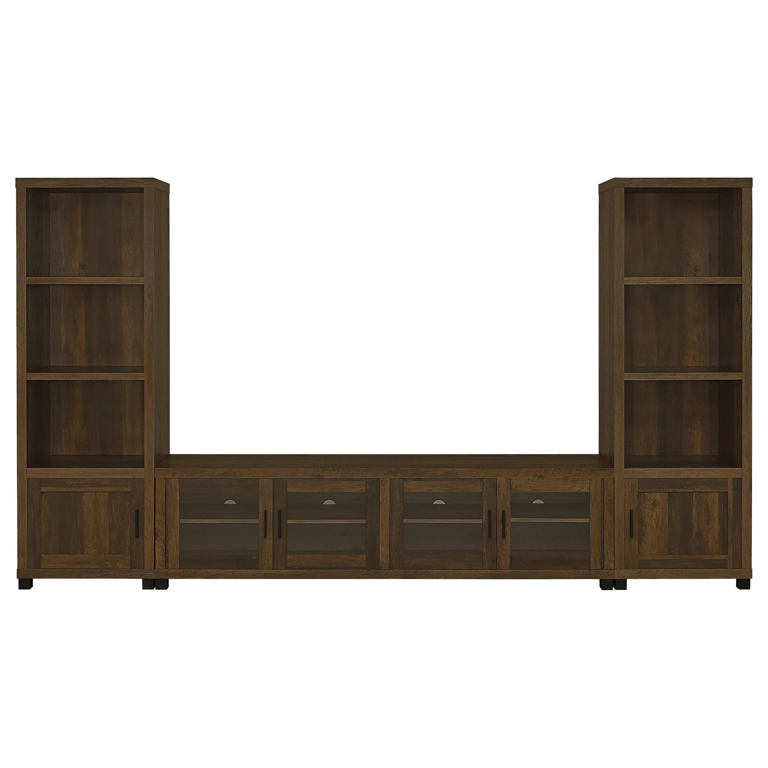 Sachin 3-Piece 79-Inch TV Entertainment Center Dark Pine - Image 4