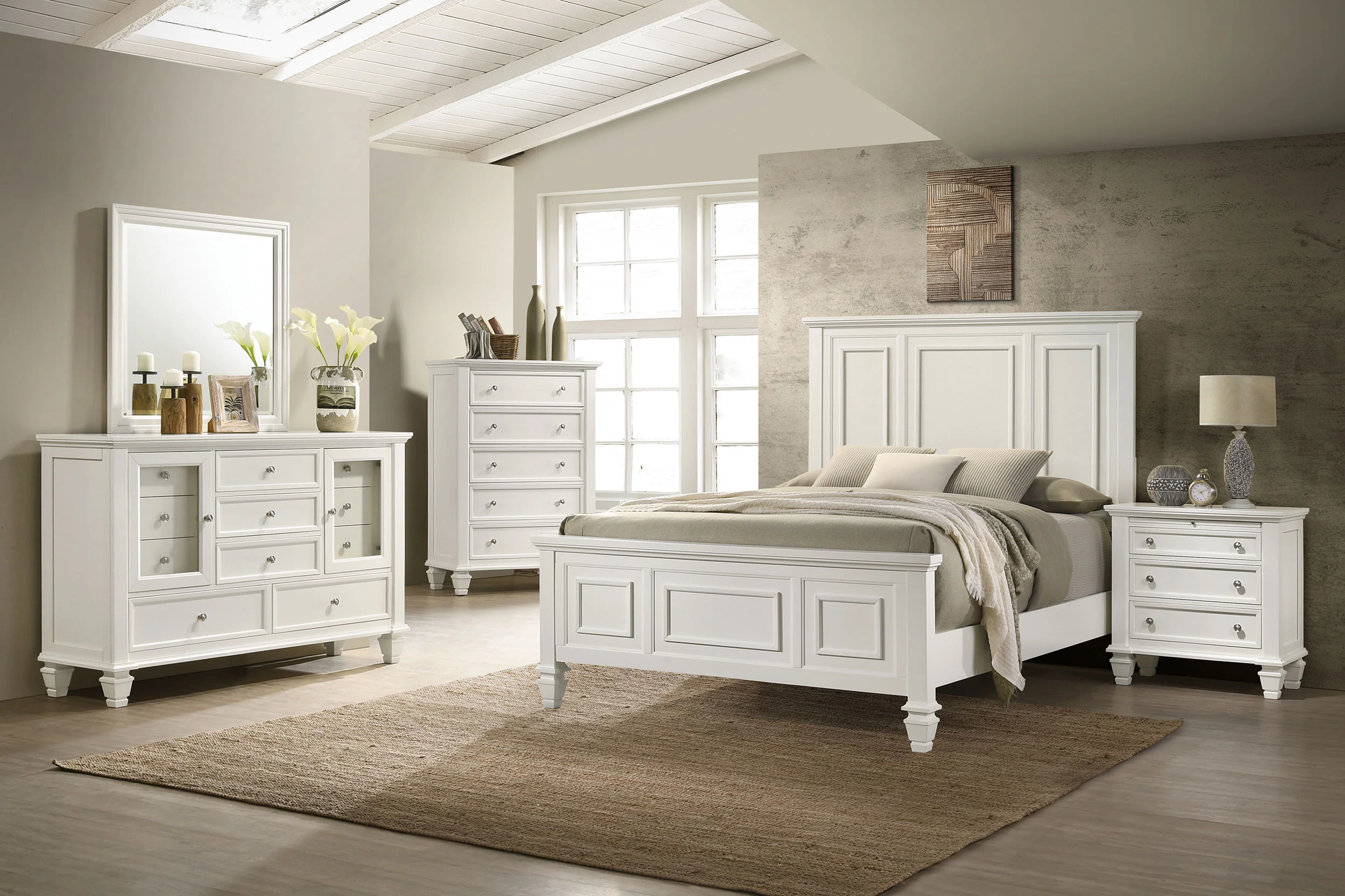Sandy Beach Dresser Mirror Cream White - Image 6