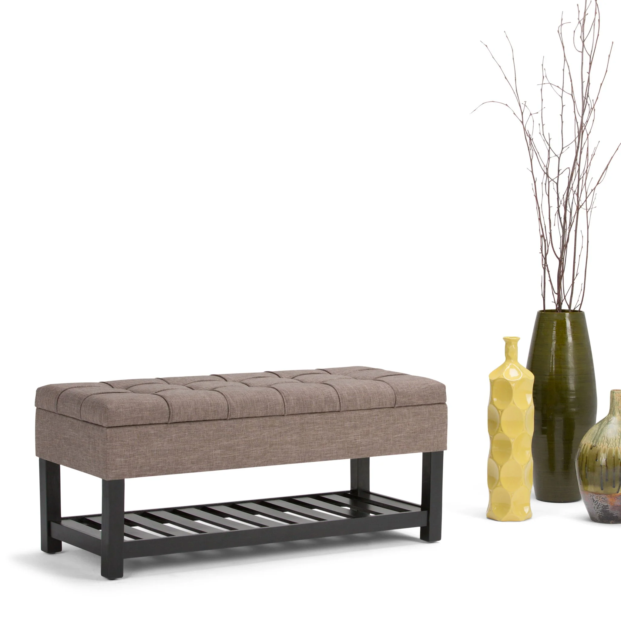 Saxon - Upholstered Transitional Storage Ottoman Bench - Image 18
