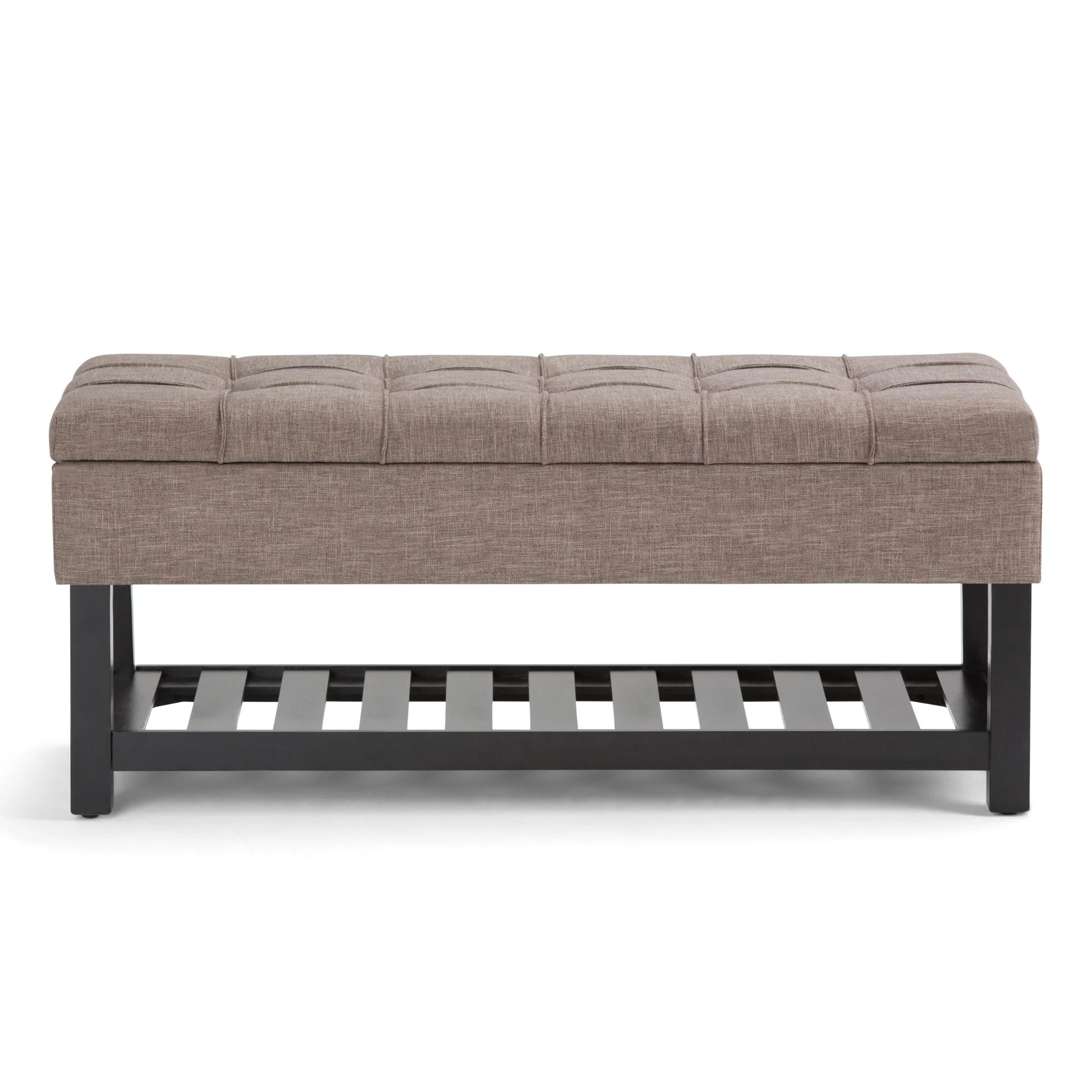 Saxon - Upholstered Transitional Storage Ottoman Bench - Image 2