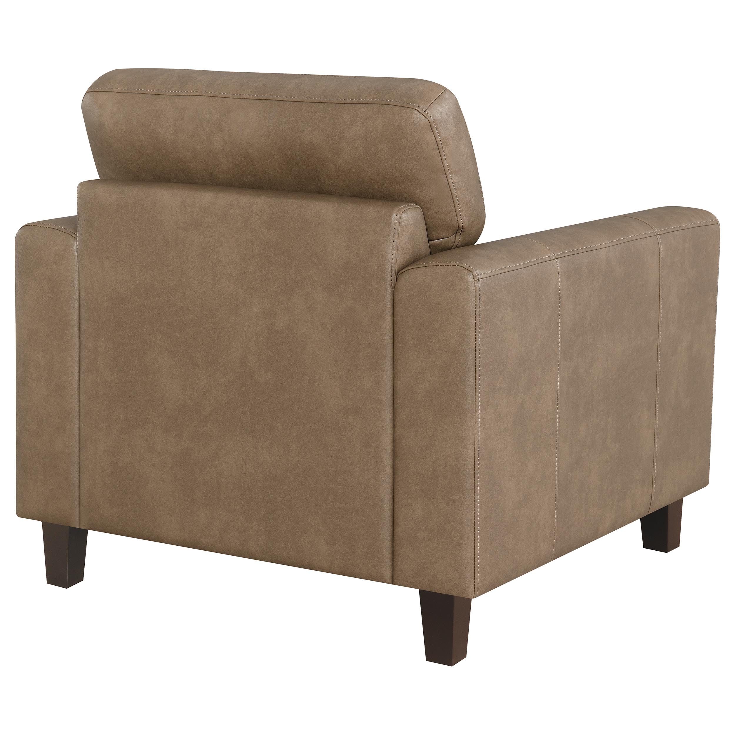 Scotland Faux Leather Track Arm Chair Brown - Image 9