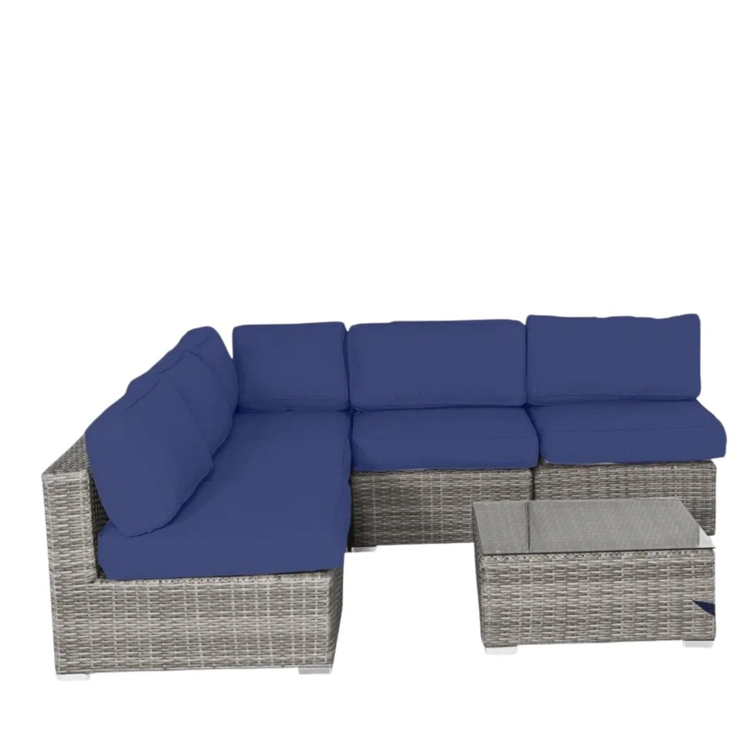 Seating Set With Cushions Handcrafted Wicker Design - Image 4