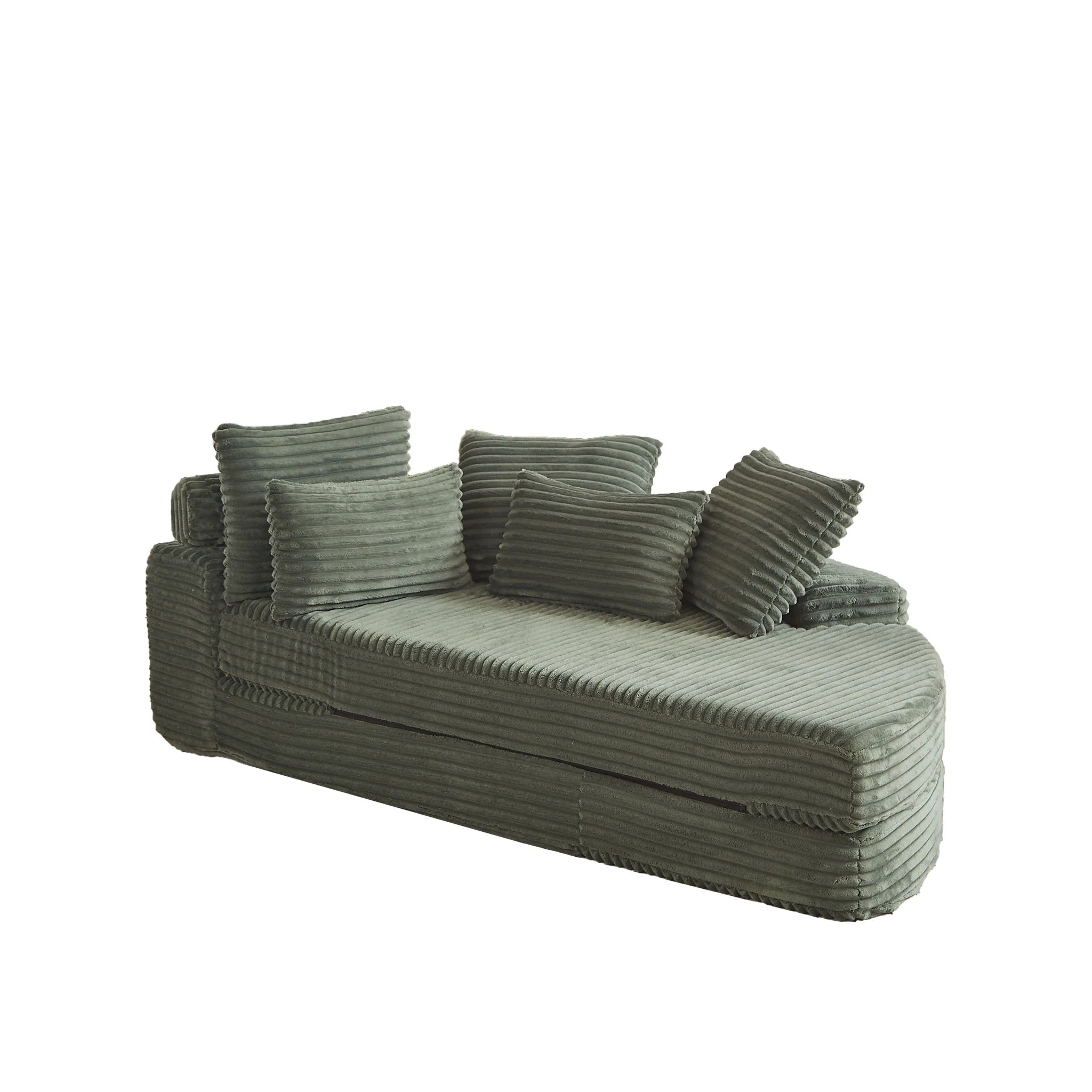 Semi Circular 2 In 1 Sofa Bed With Neck Pillow - Image 2
