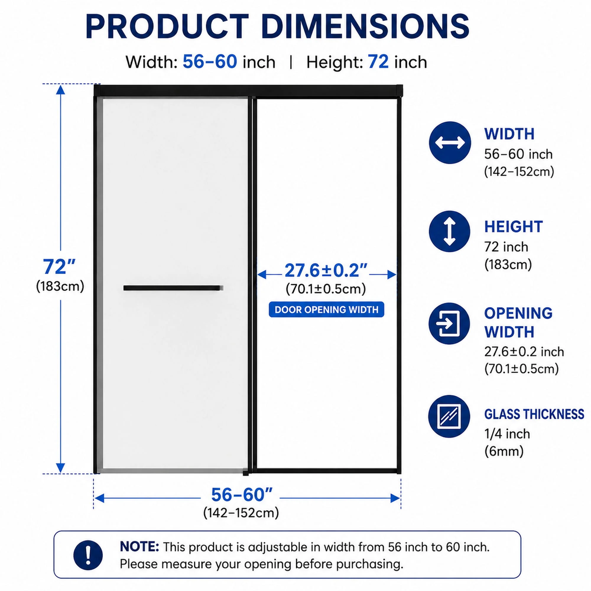 Semi-Frameless Double Sliding Shower Door - Image 14