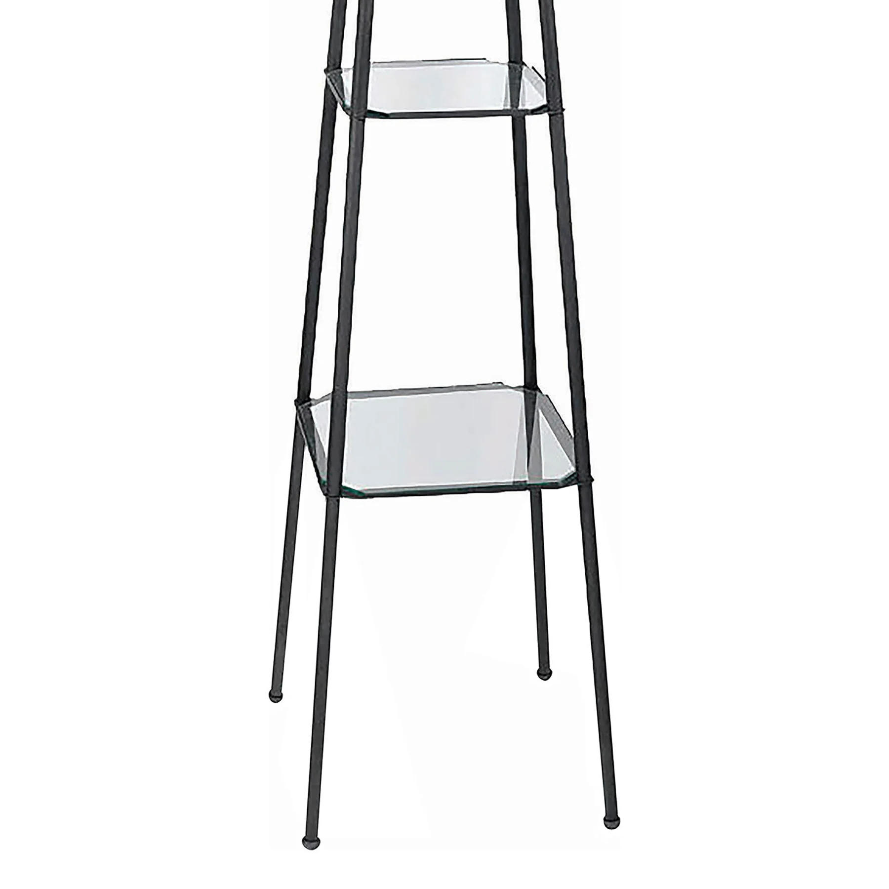Sentinel - 3 Shelf Frosted Torchiere Floor Lamp With Shelves - Black - Image 2