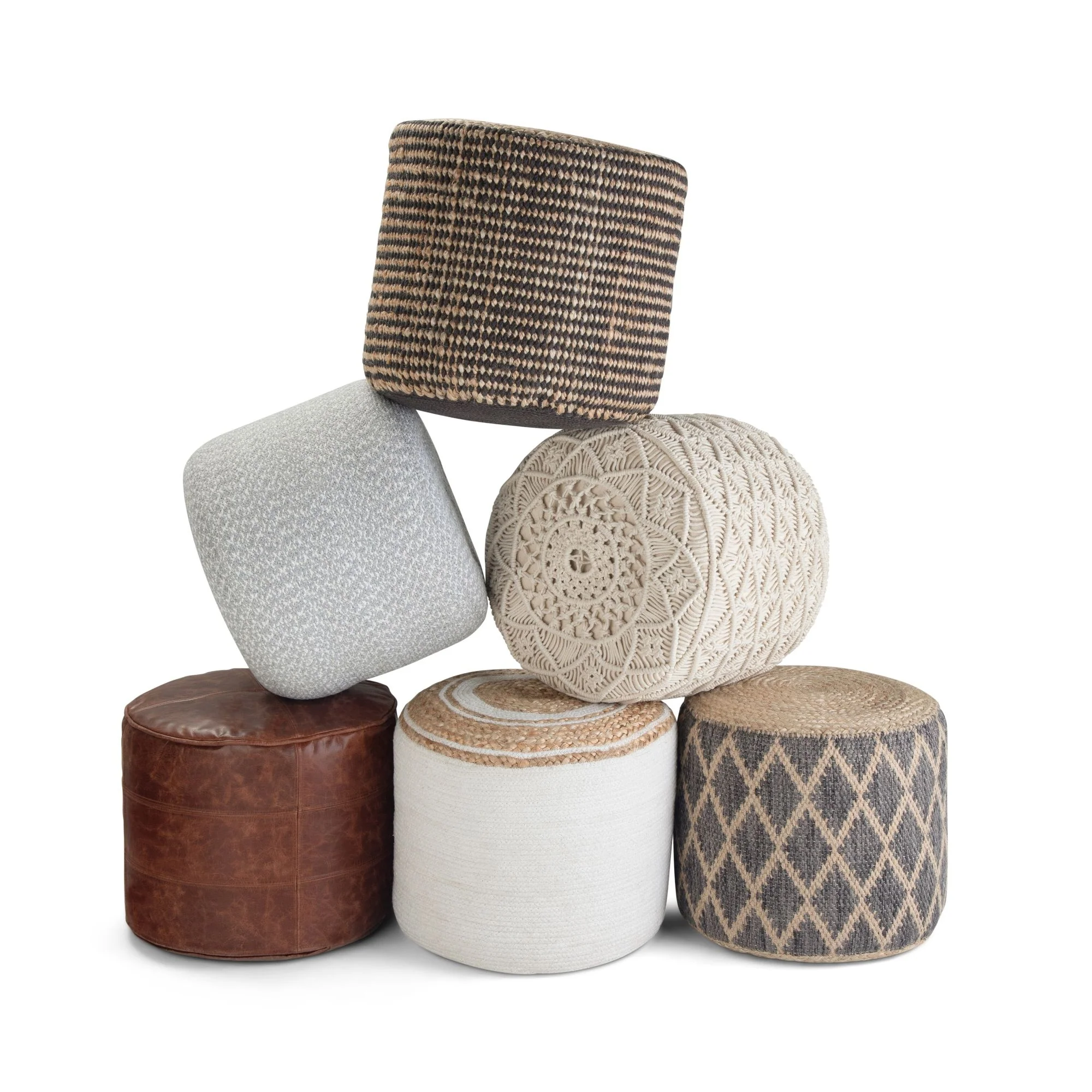 Serena - Handcrafted Round Braided Pouf - Image 11