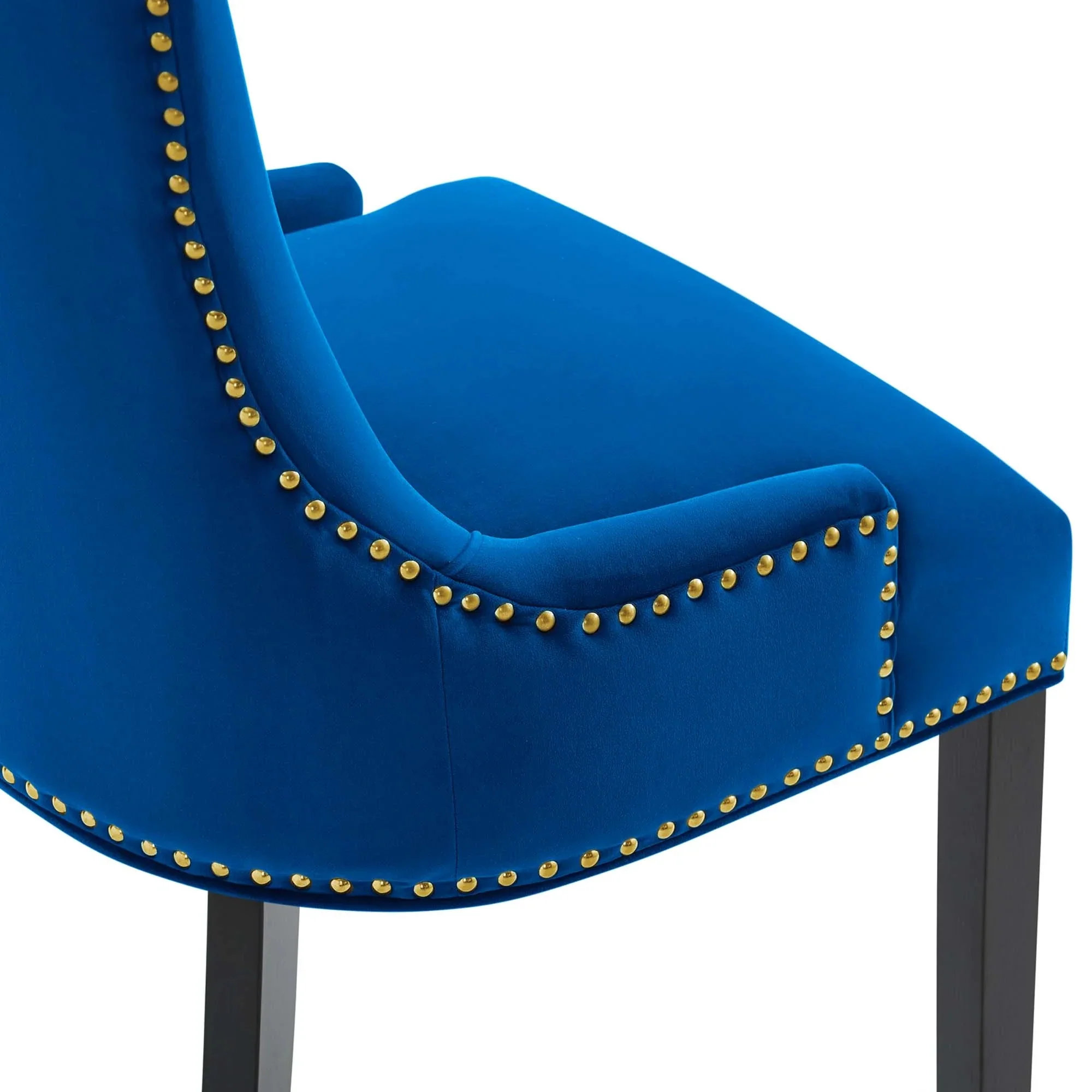 Set of 2 Hourglass Performance Velvet Dining Chairs with Nailhead Trim - Image 30