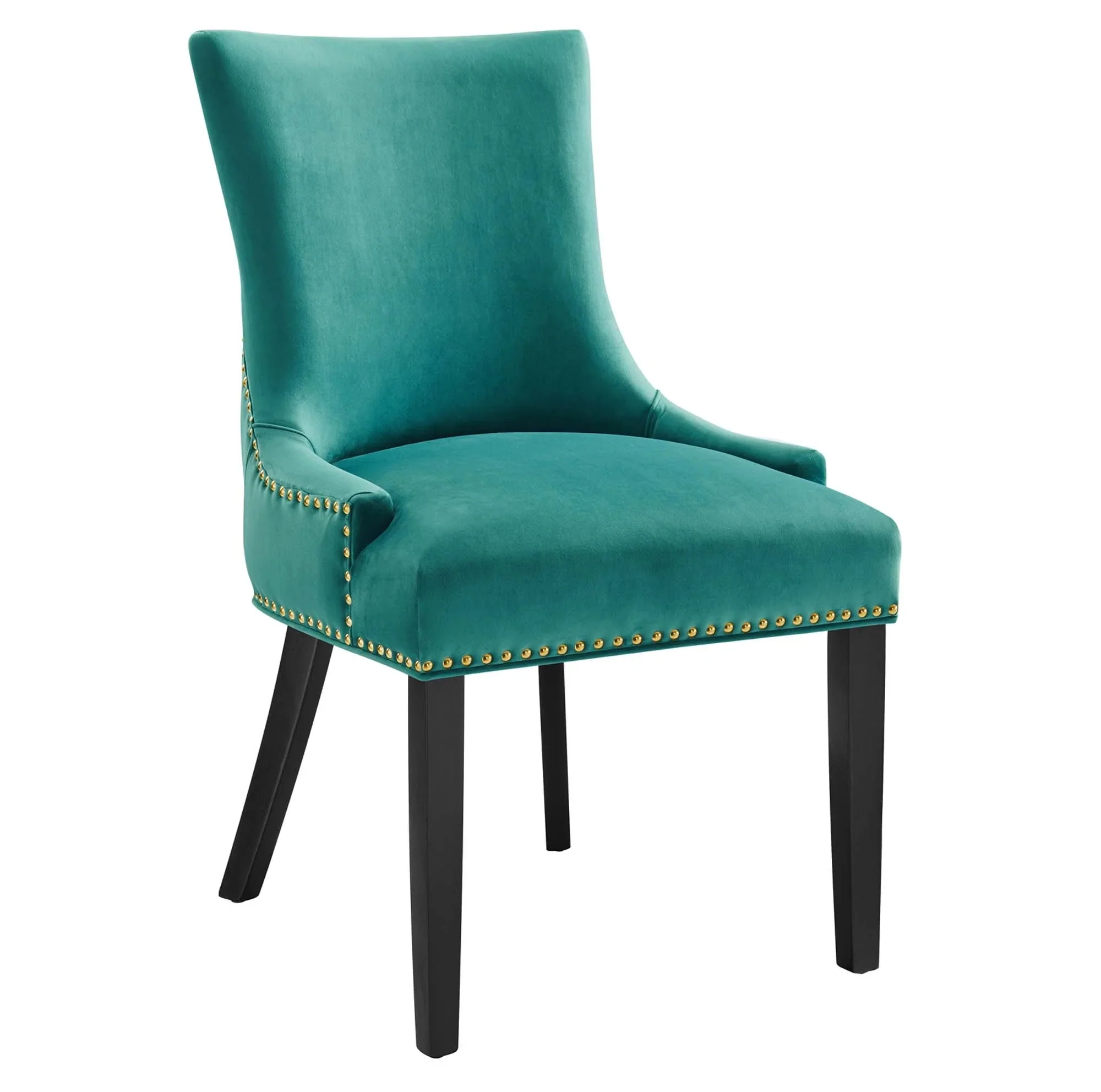 Set of 2 Hourglass Performance Velvet Dining Chairs with Nailhead Trim - Image 43