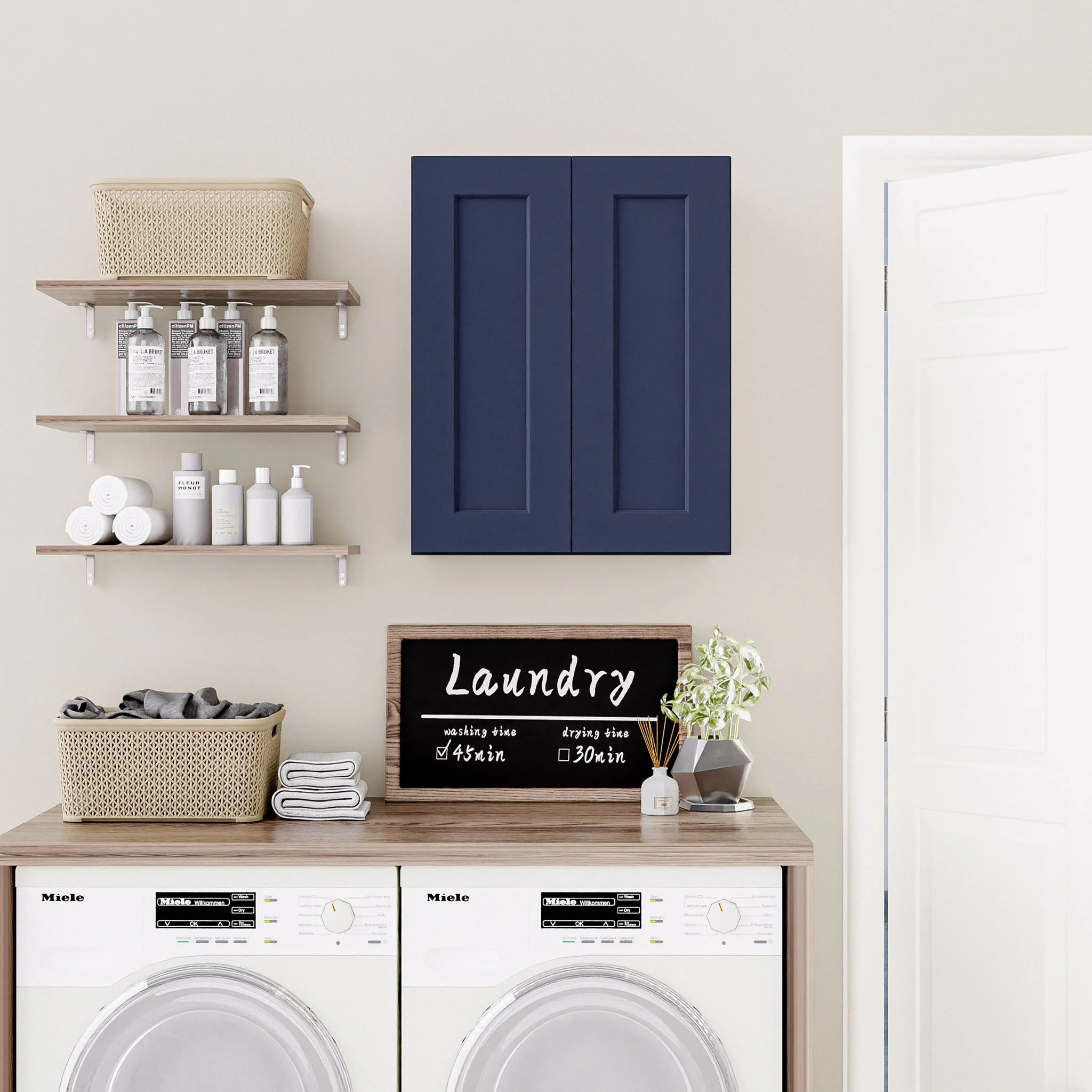 Shaker Wall Cabinet With Soft Close Hinges, Adjustable Shelves, Double Door - Image 71