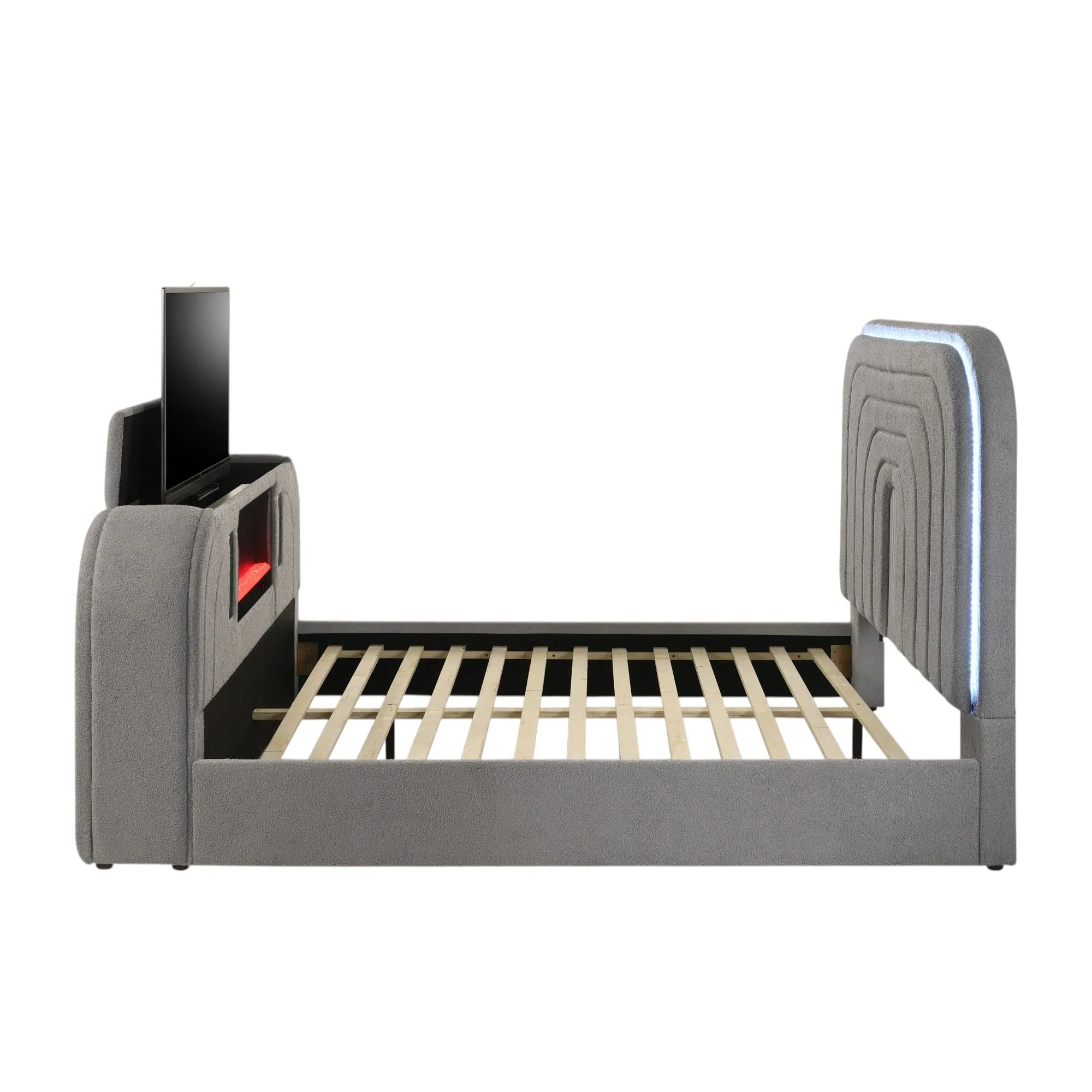 Shelyn - Bed With LED, TV Stand, Fireplace & Bluetooth - Image 6