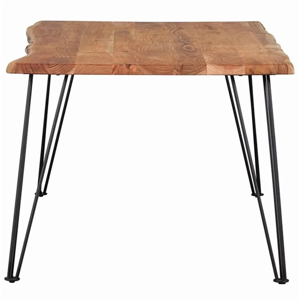 Sherman Rectangular Dining Table Natural Acacia and Matte Black - Image 4
