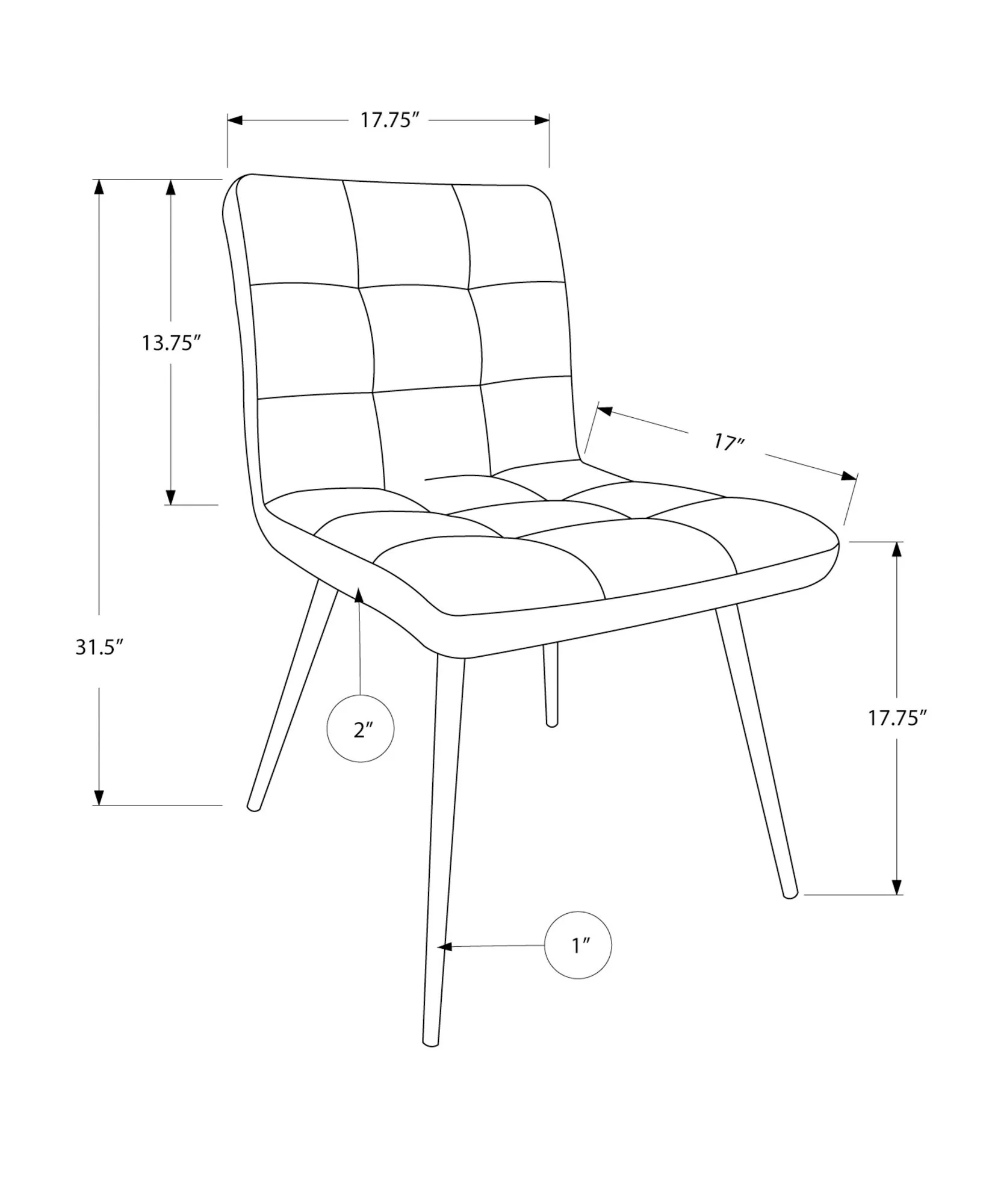 Side Upholstered Dining Chair For Dining Room, Contemporary & Modern (Set of 2) - Image 8
