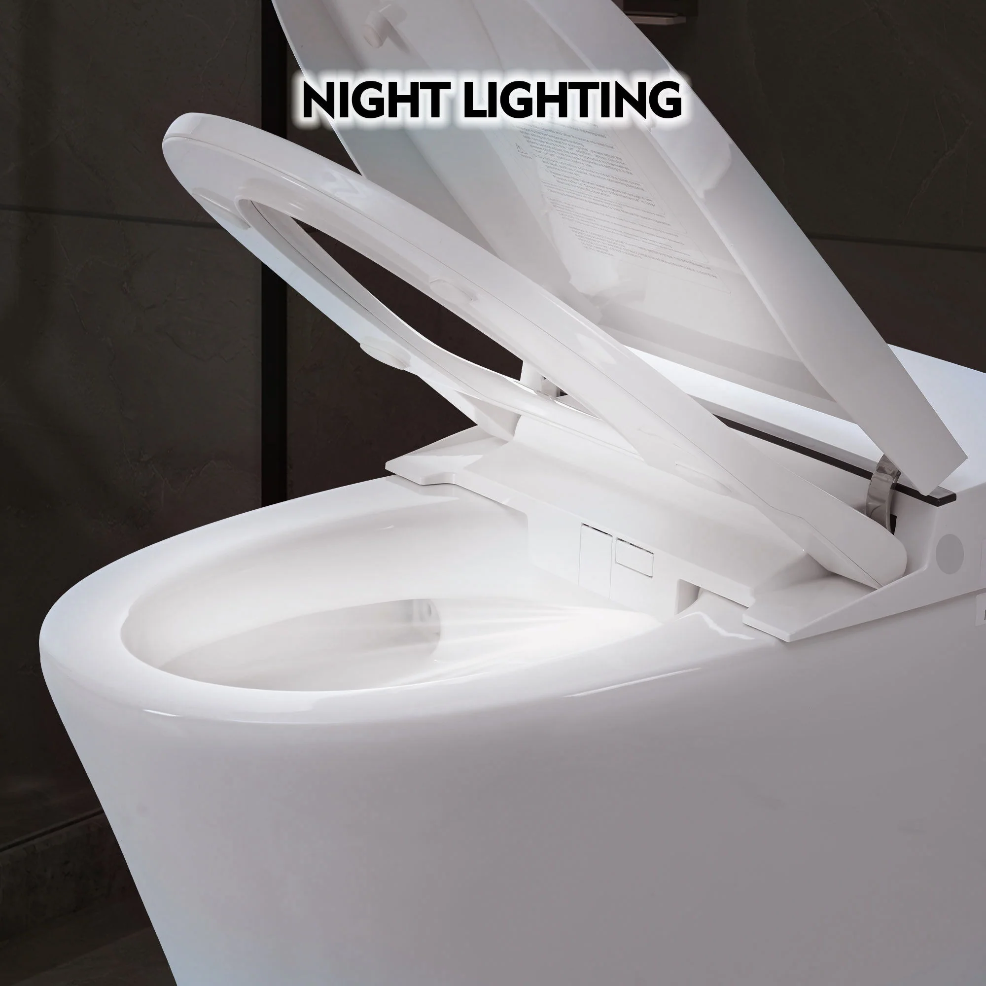 Smart Toilet Bidet Combo With Self-Cleaning Nozzle, Upmarket Compact Dual Flush Toilet 1 / 1.28 Gpf, Tank Less Toilet With Foot Sensor Flush - White Night Light - Image 7