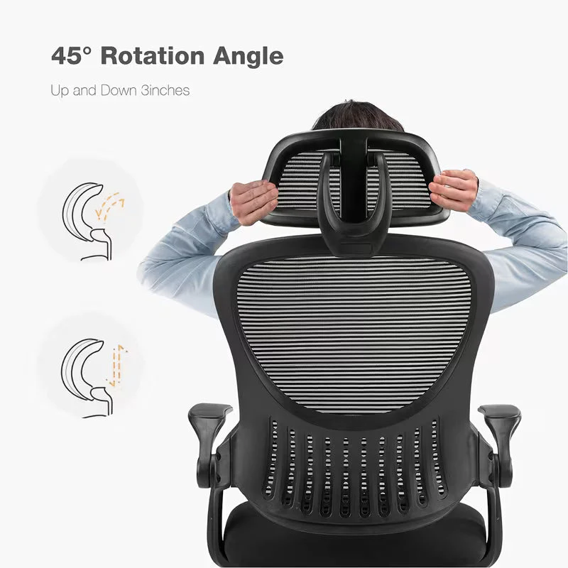 SMUG Office Chair Ergonomic Office Chair High Back Mesh Computer Chair with Adjustable Headrest - Image 8