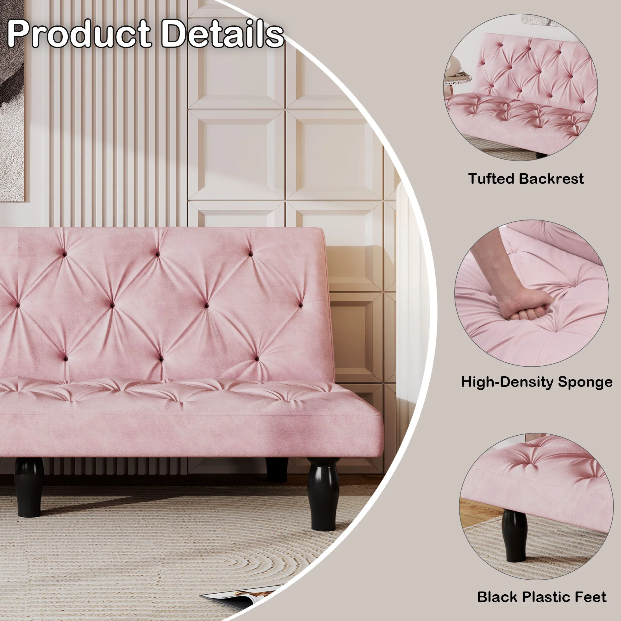 Sofa Bed With Adjustable Backrest - Image 7