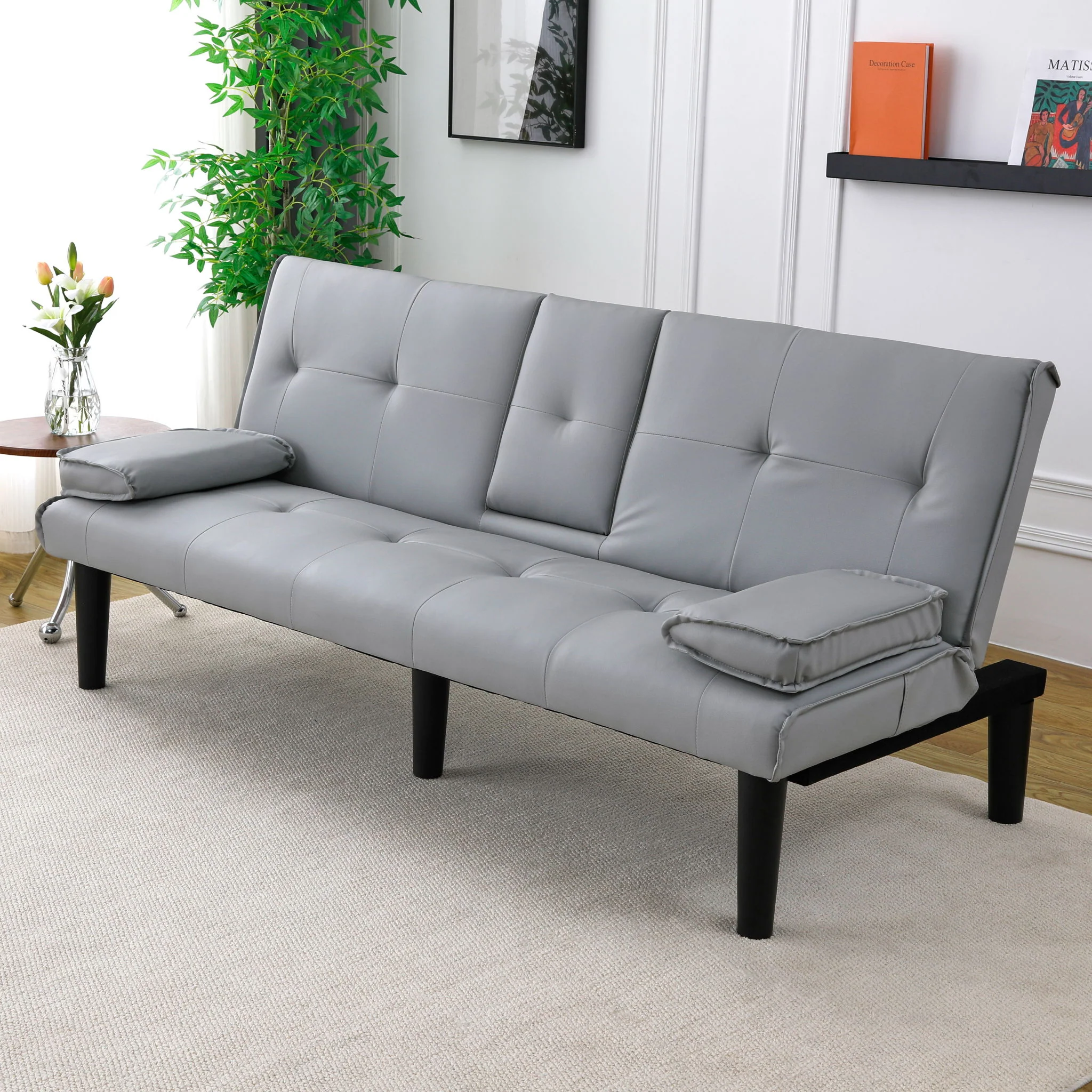 Sofa Bed With Foldable Design And Cup Holder - Image 32