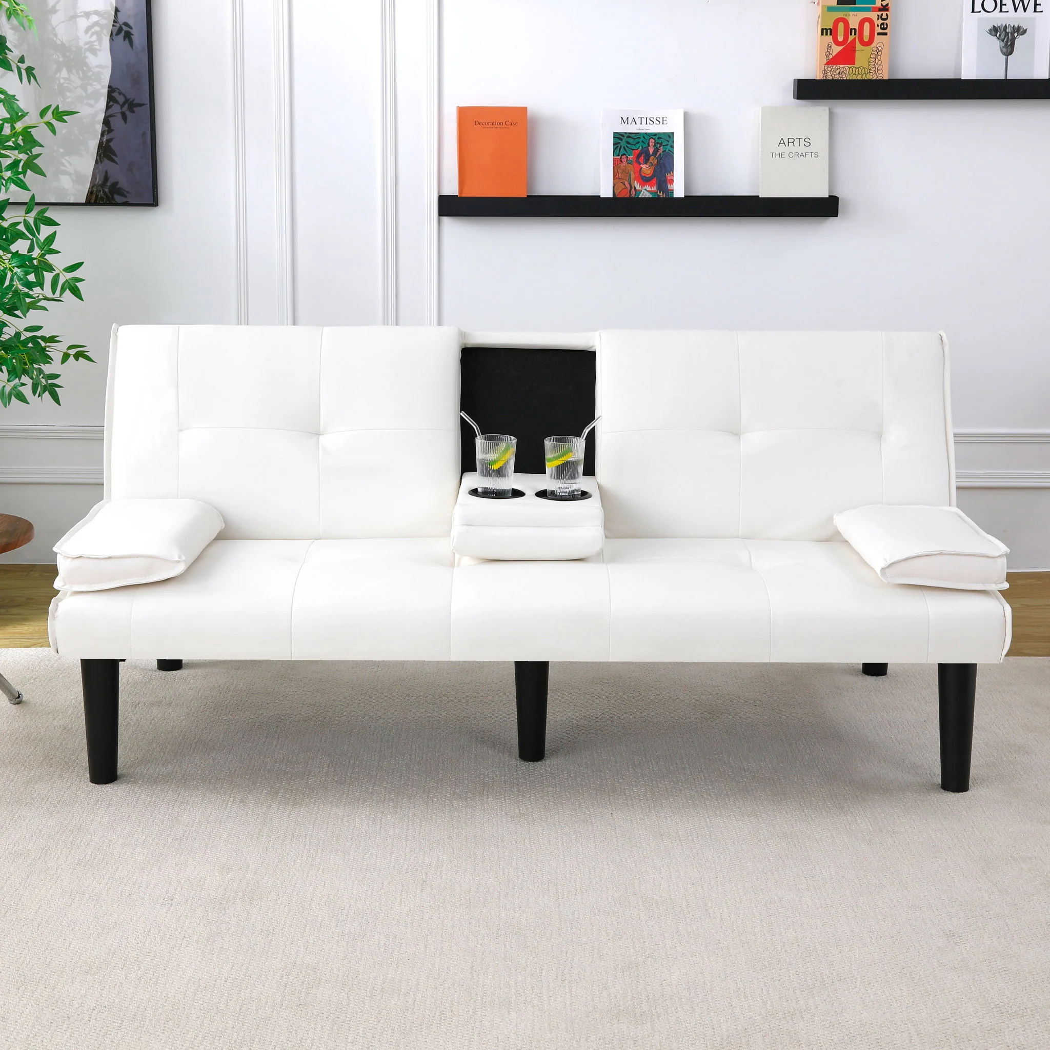 Sofa Bed With Foldable Design And Cup Holder - Image 59