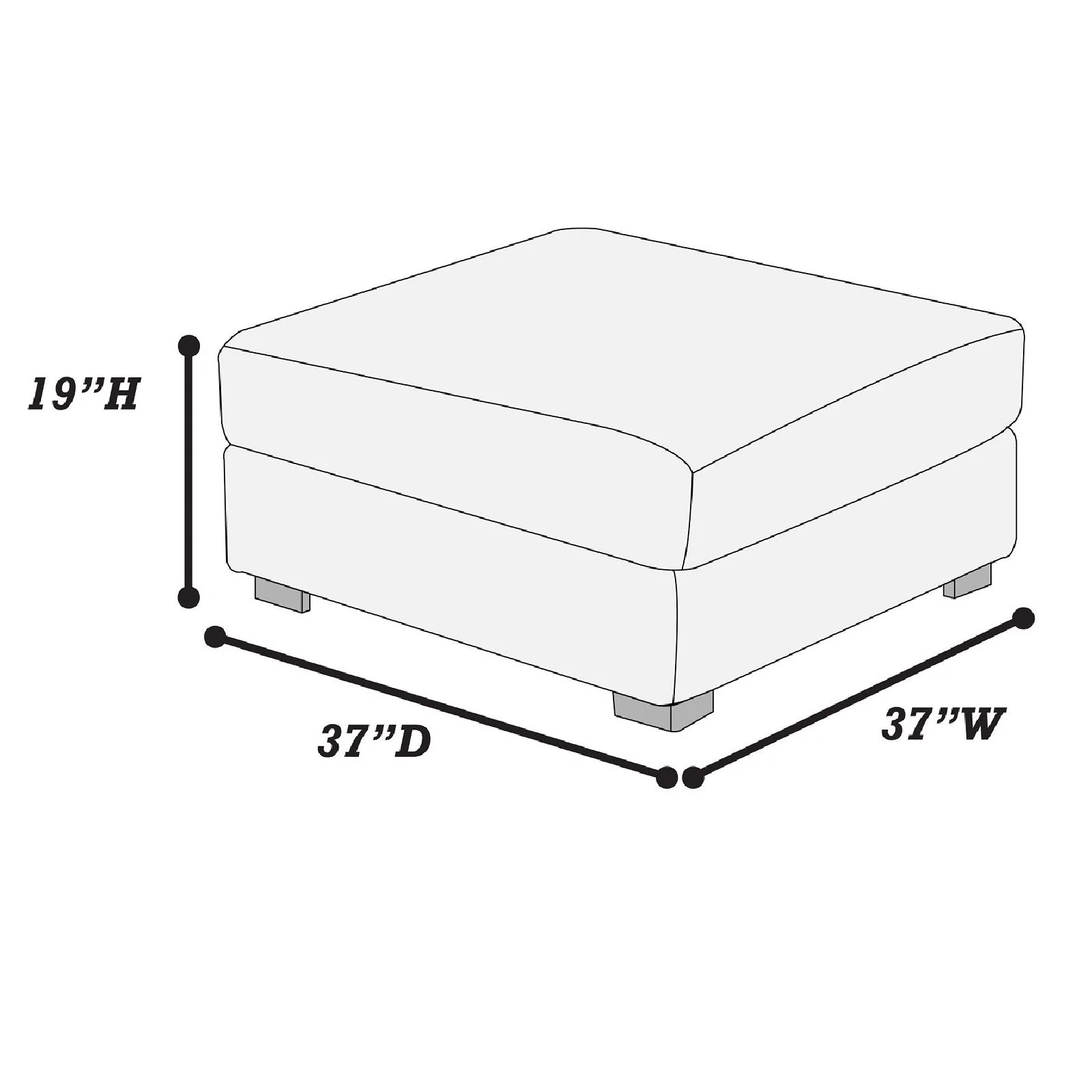 Soft Upholstered Ottoman - Black - Image 4