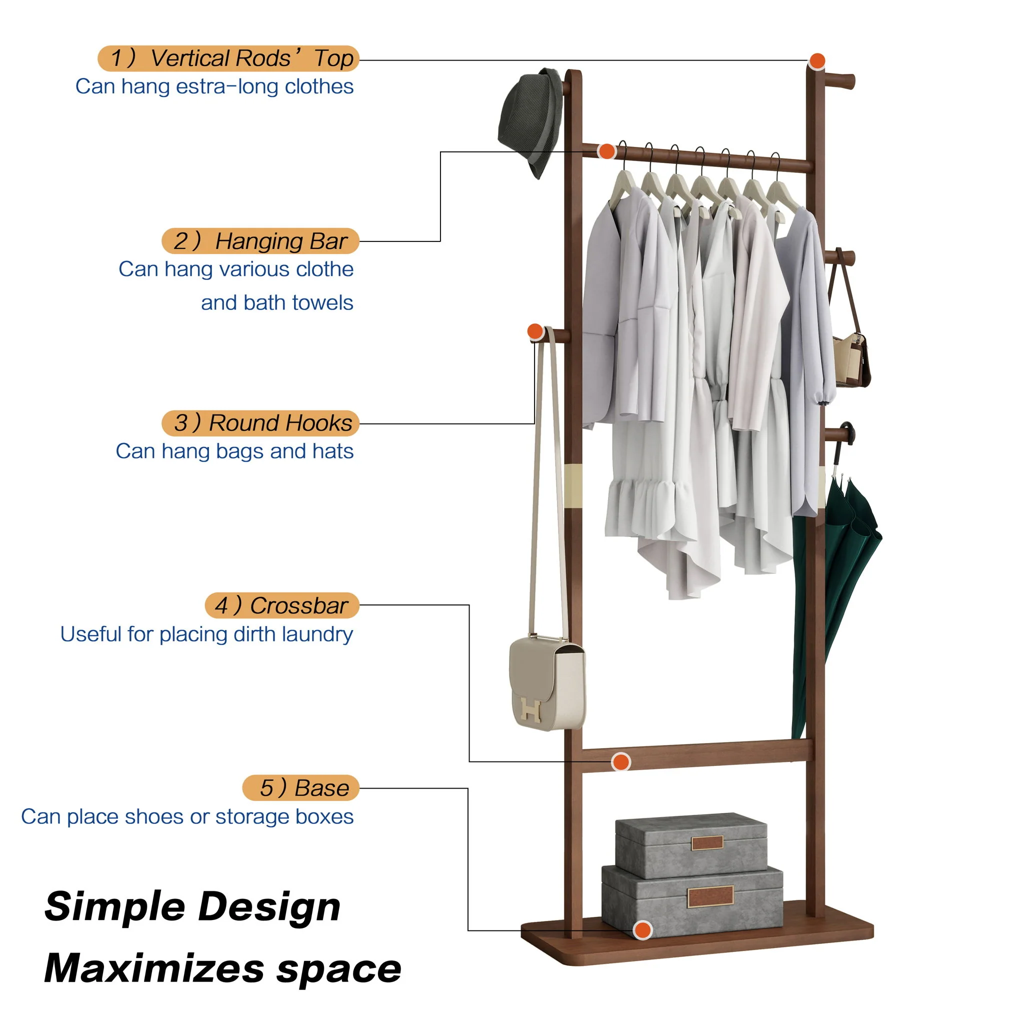 Solid Wood Simple Hat Rack - Image 6