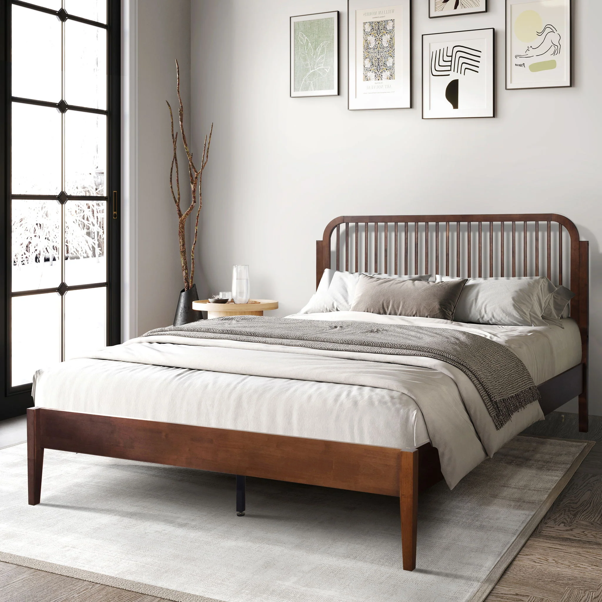 Soma - 5/0 Platform Spindle Queen Bed - Walnut - Image 6