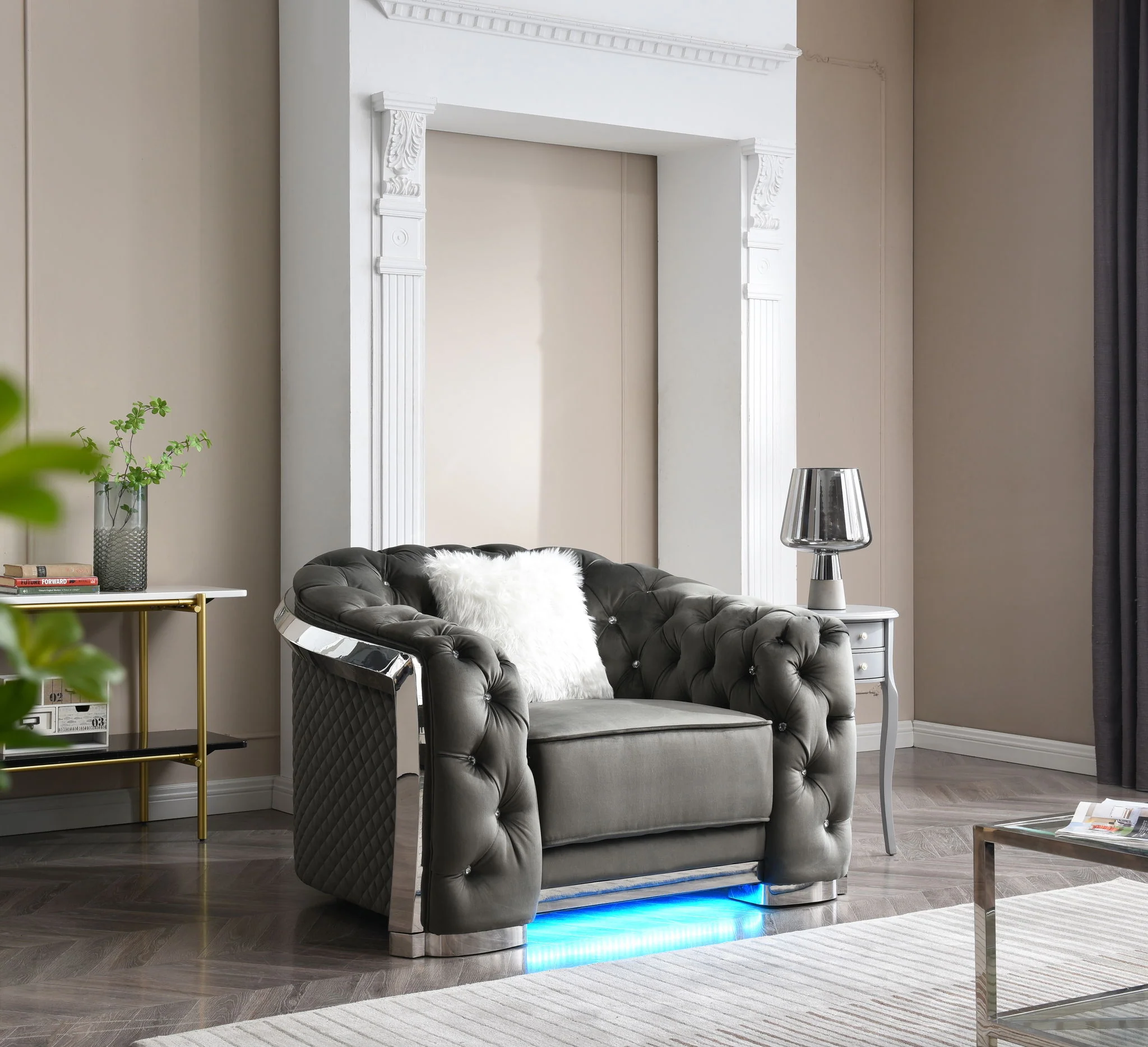 Sophisticated Accent Chair - Gray - Image 4