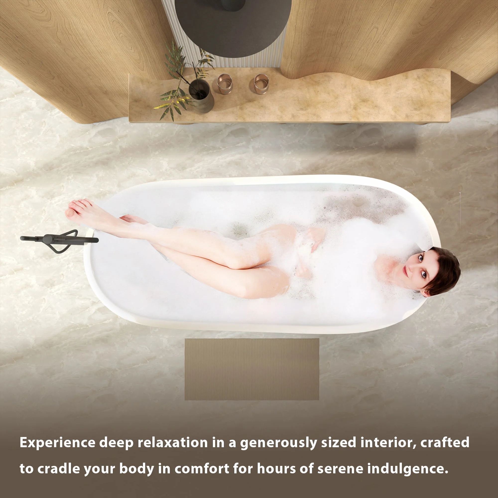 Special-Shaped Freestanding Slipper Bathtub, Overflow & Pop Up Drain - Image 11