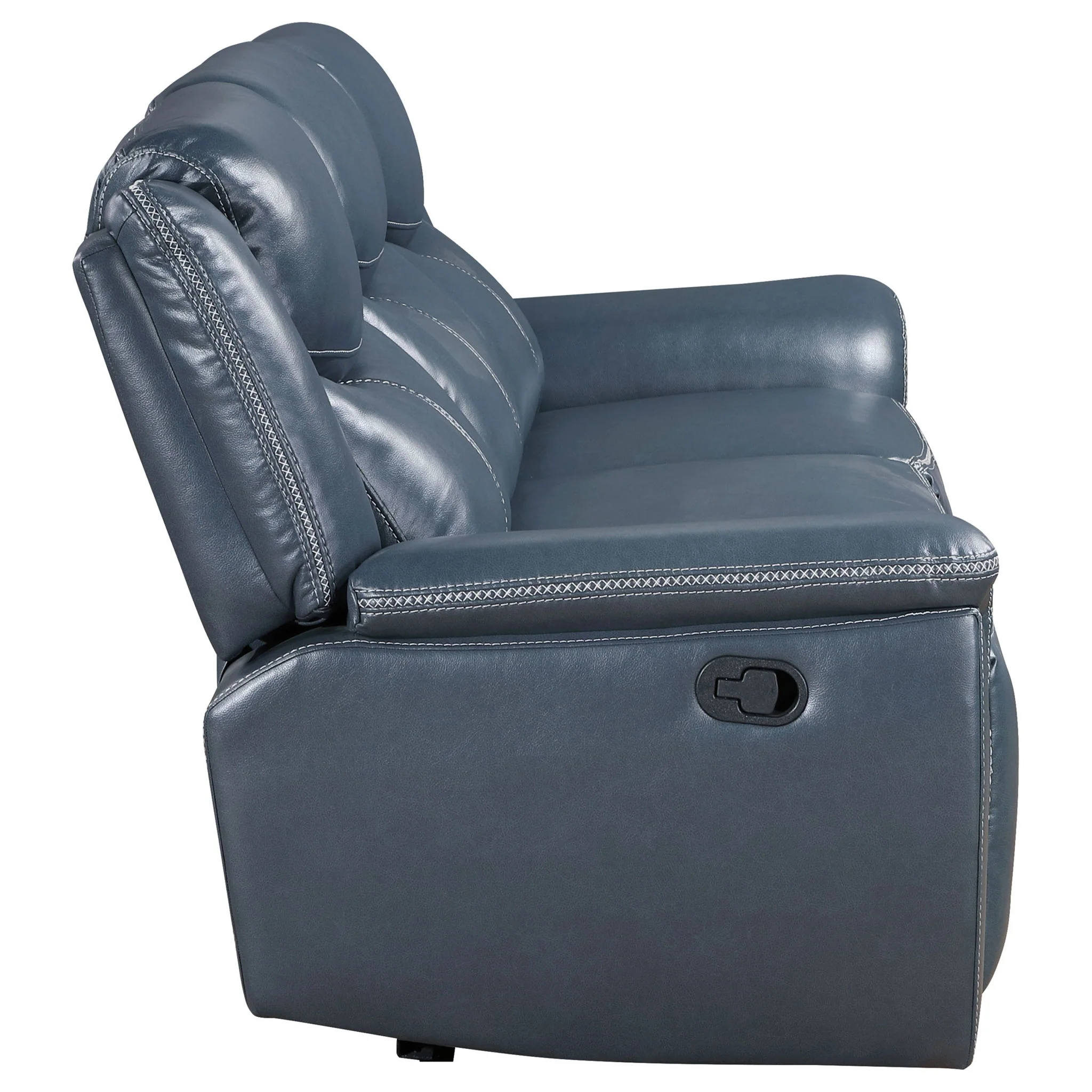 Stanwicke - Motion Reclining Sofa With Drop Down Table - Blue - Image 4