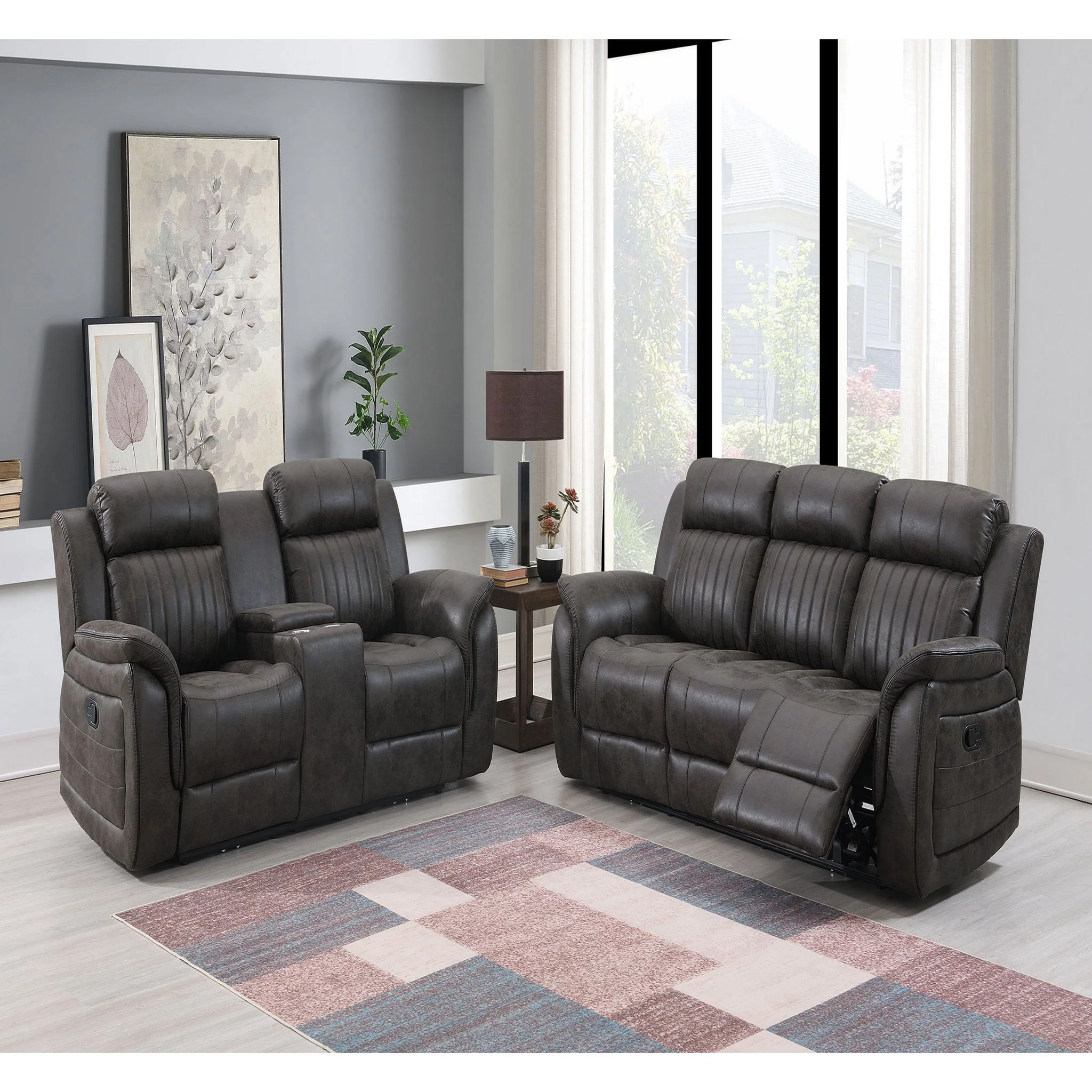 Steban - Reclining Sofa - Gray - Image 4