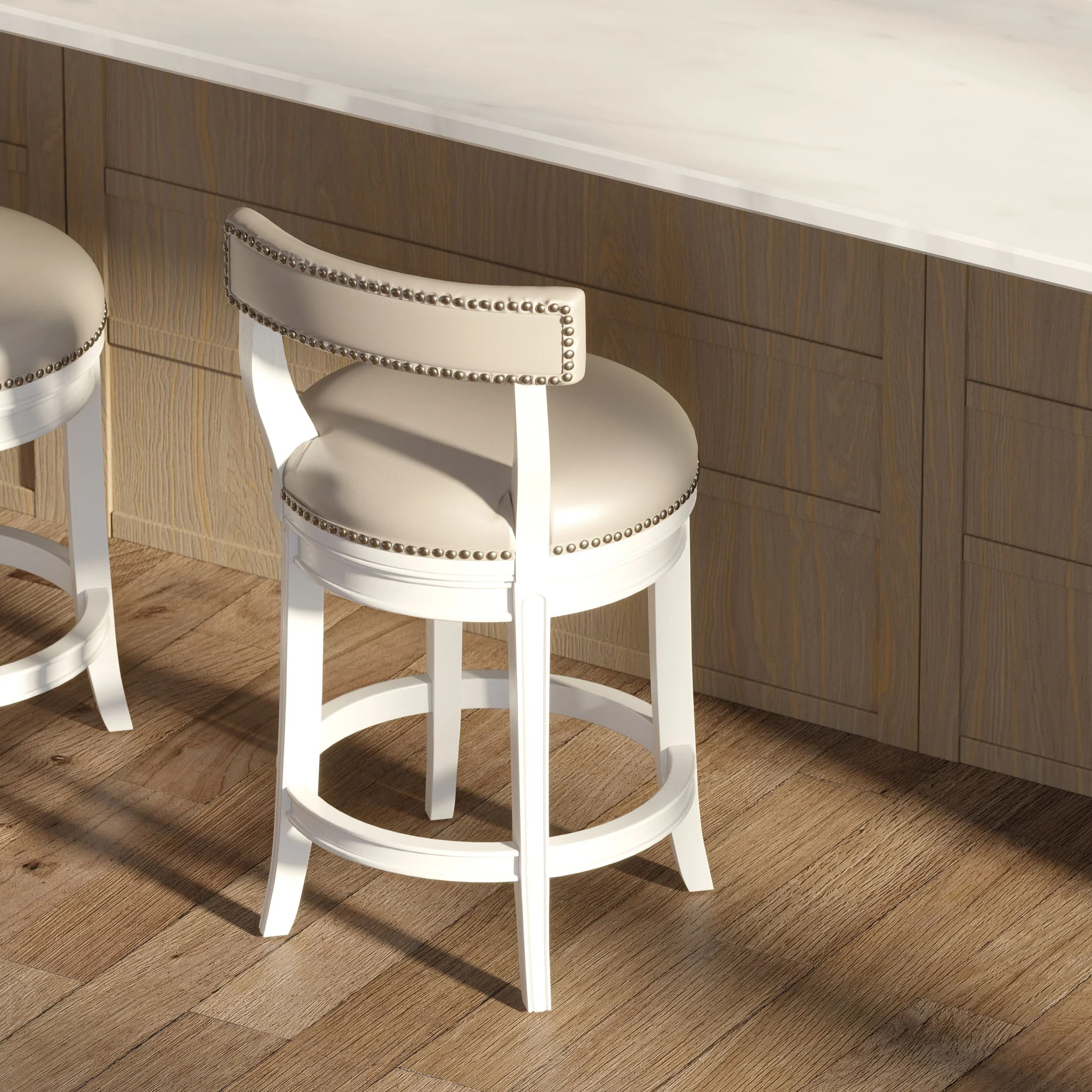 Stool & Upholstered Seat And Back - Image 6