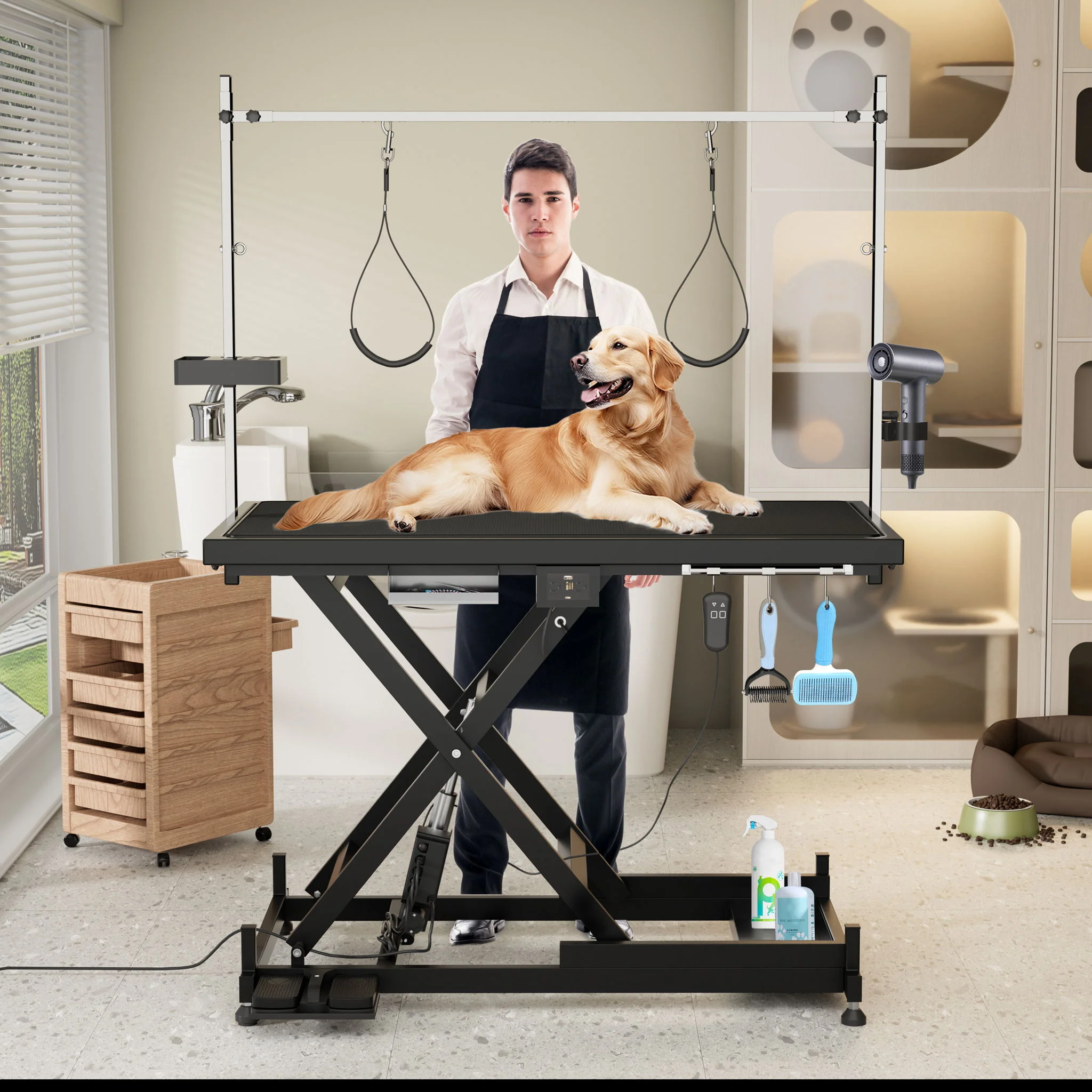 Super Deluxe Electric Pet Grooming Table, Height Adjustable - Image 17
