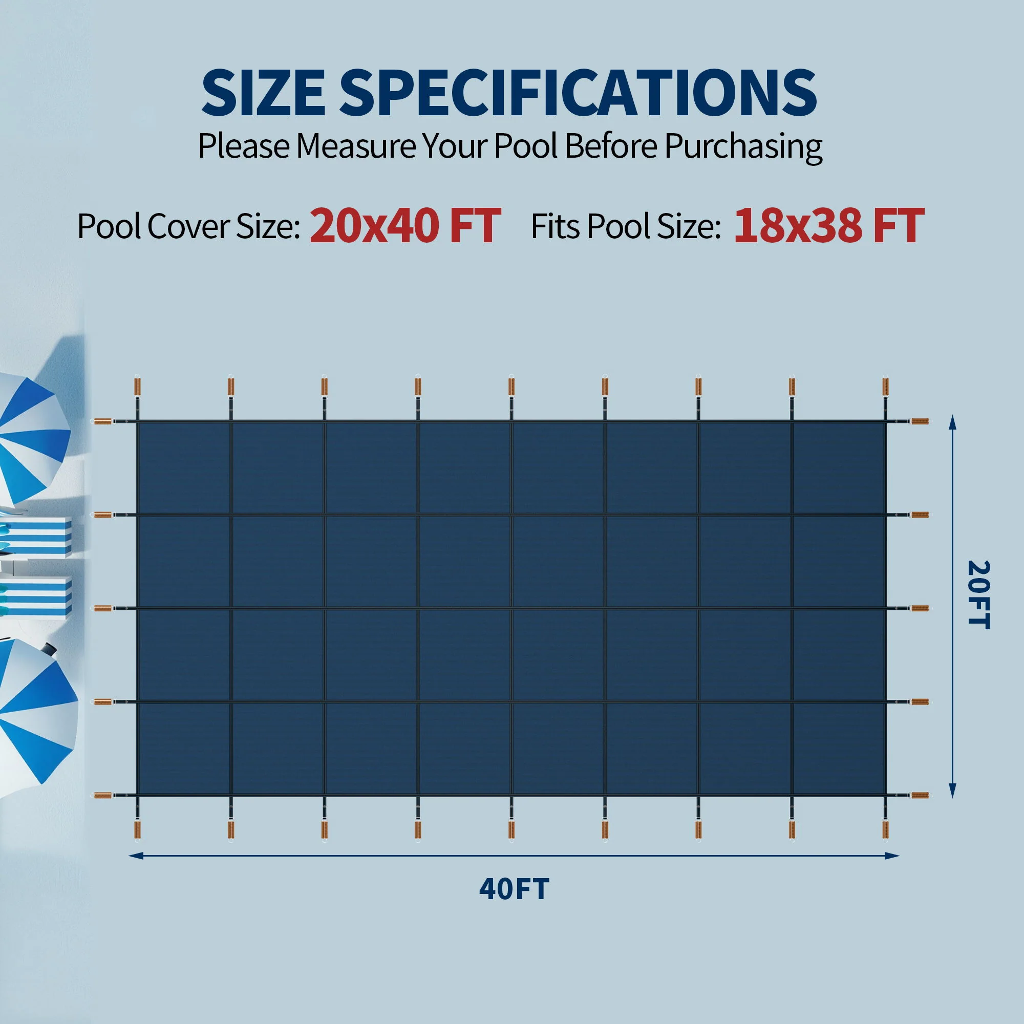 Swimming Pool Safety Cover For Underground Pools - Blue - Image 4