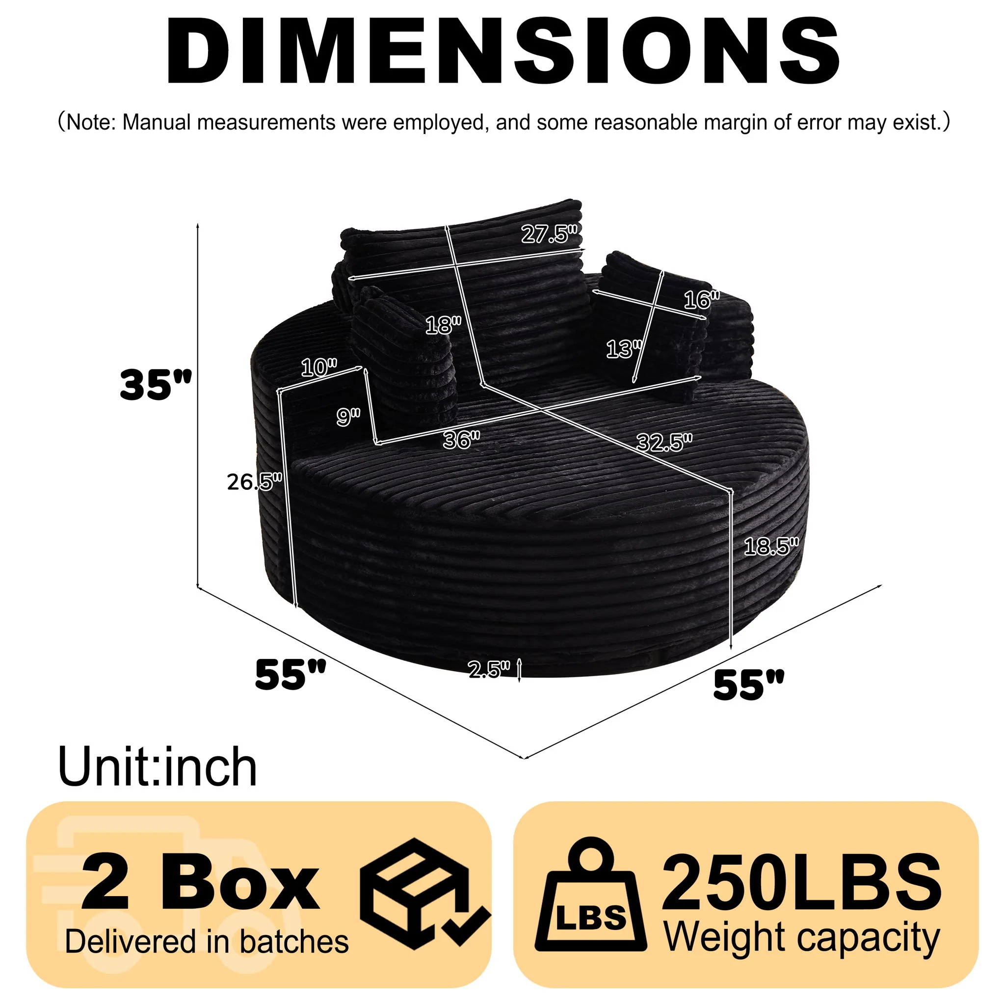 Swivel Chair With 360° Rotation For Living Room - Image 14
