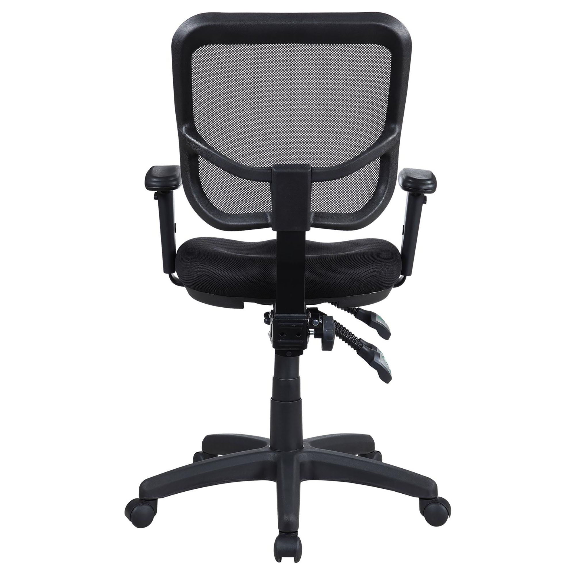 Swivel Office Chair Armrests Ergonomic Design, Adjustable Height And Tilt - Black - Image 6