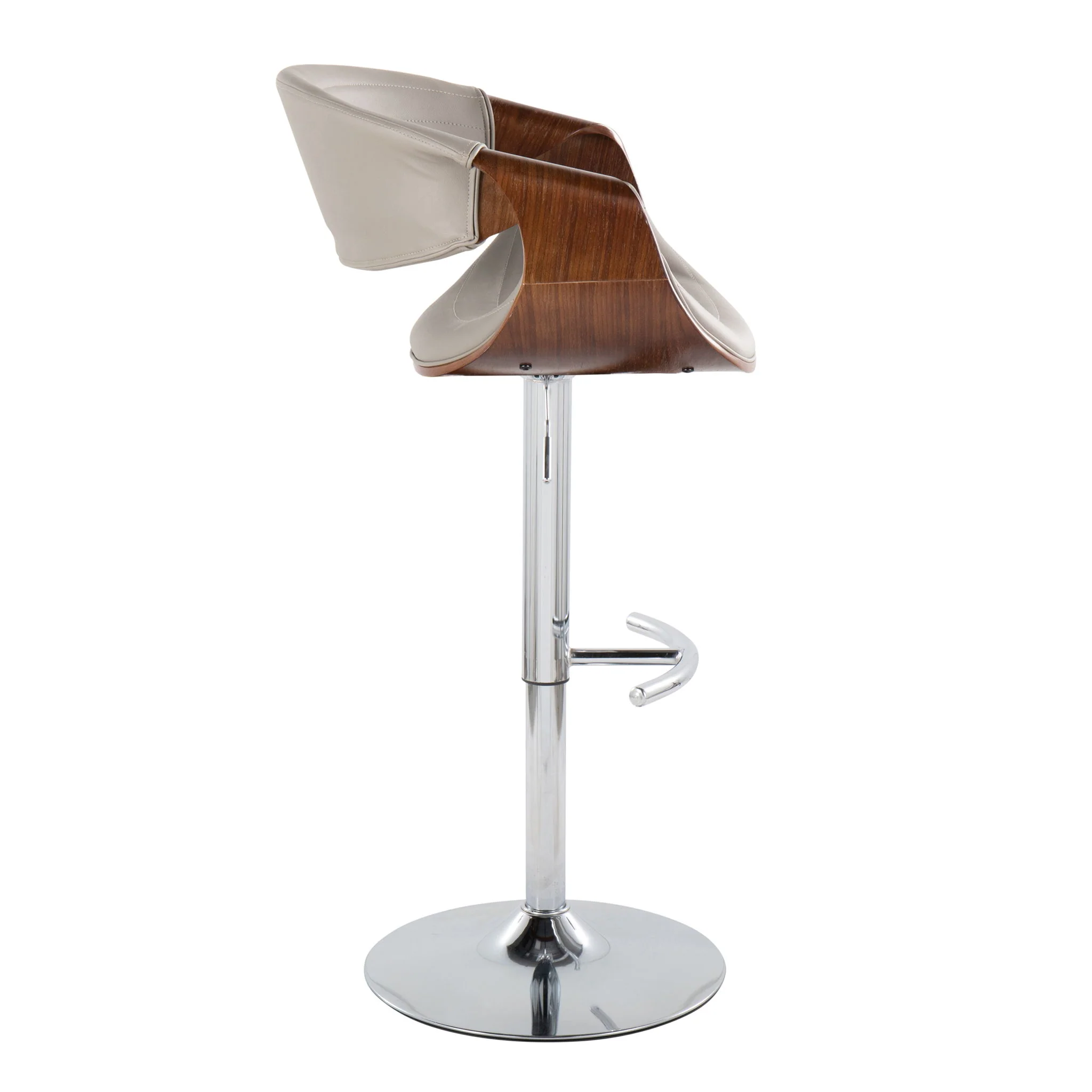 Symphony - Mid Century Modern Adjustable Barstool & Swivel With Rounded T Footrest (Set of 2) - Image 5