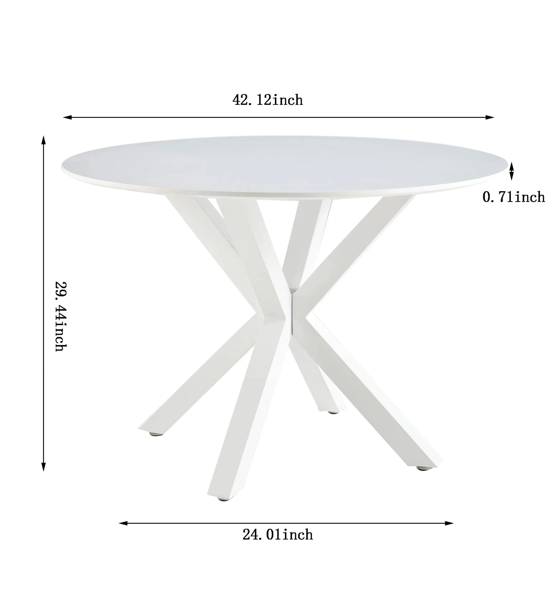 Table Mid-Century Dining Table For 4 - 6 People With Round Table Top, Pedestal Dining Table, End Table Leisure Coffee Table, Cross Leg - Image 8