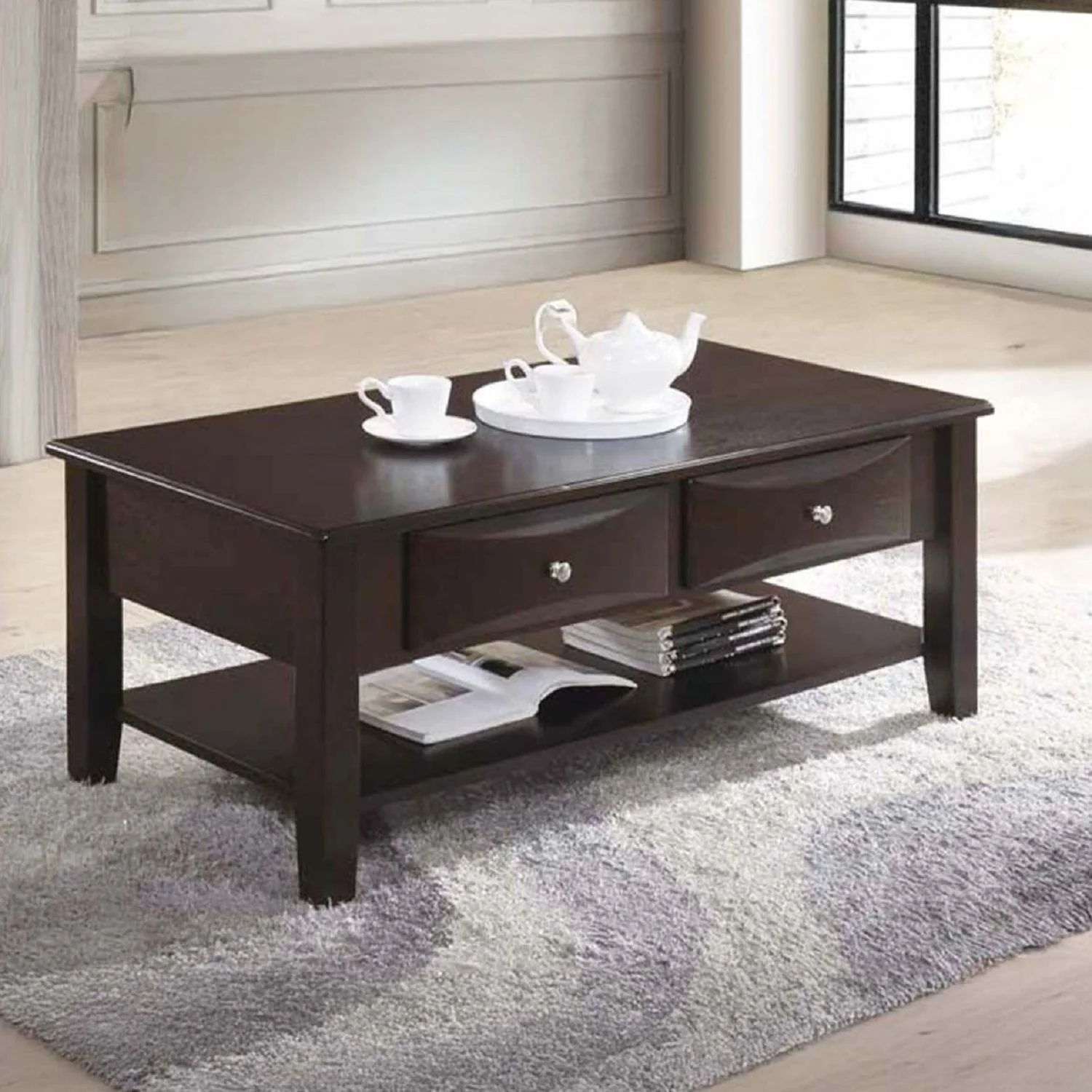 Table Set With Drawers And Open Shelf Storage - Image 14