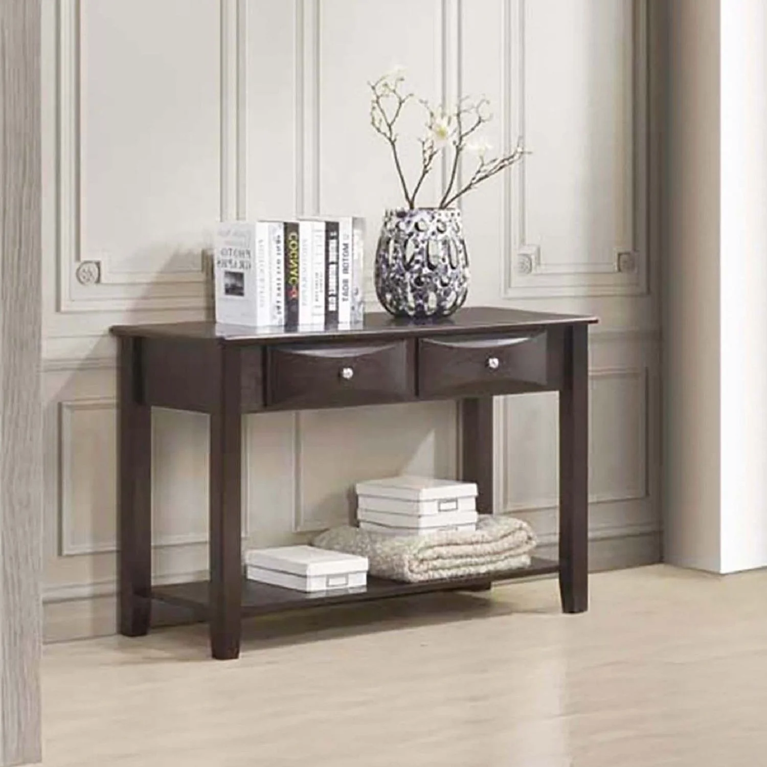 Table Set With Drawers And Open Shelf Storage - Image 4