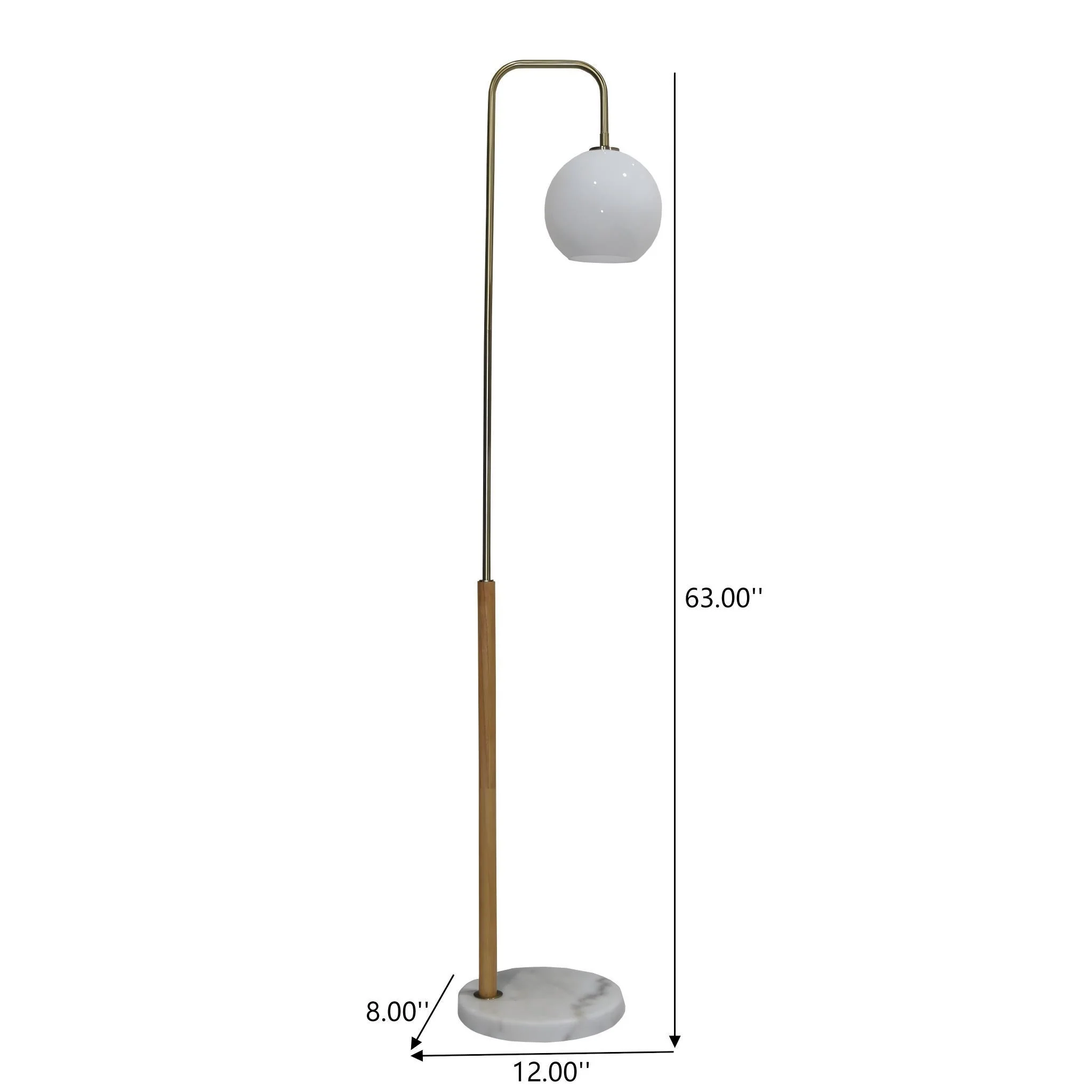 Tall Corner Floor Lamp For Living Room - White - Image 6
