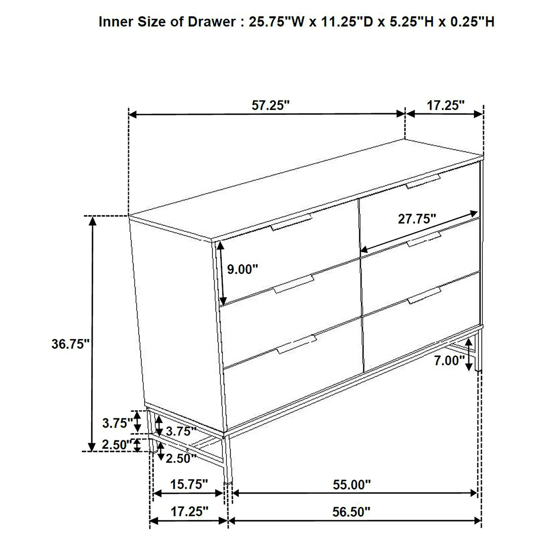 Taraval - 6 Drawer Bedroom Dresser - White - Image 6