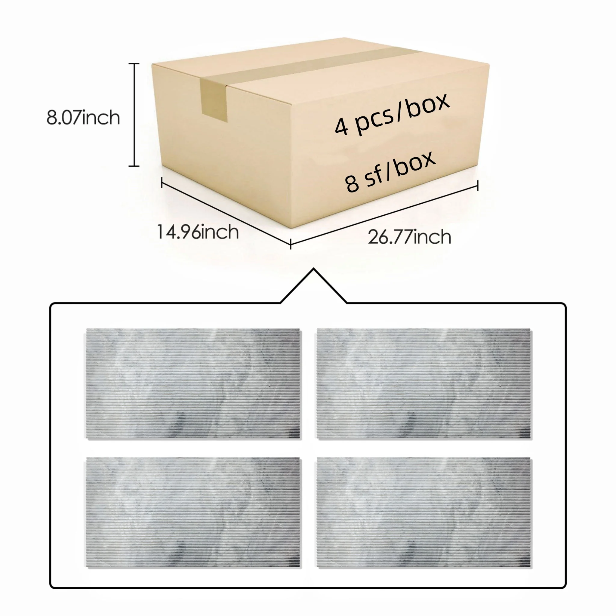 Textured Finished, 3D Tiles For Wall Decoration (Set of 4) - Image 18