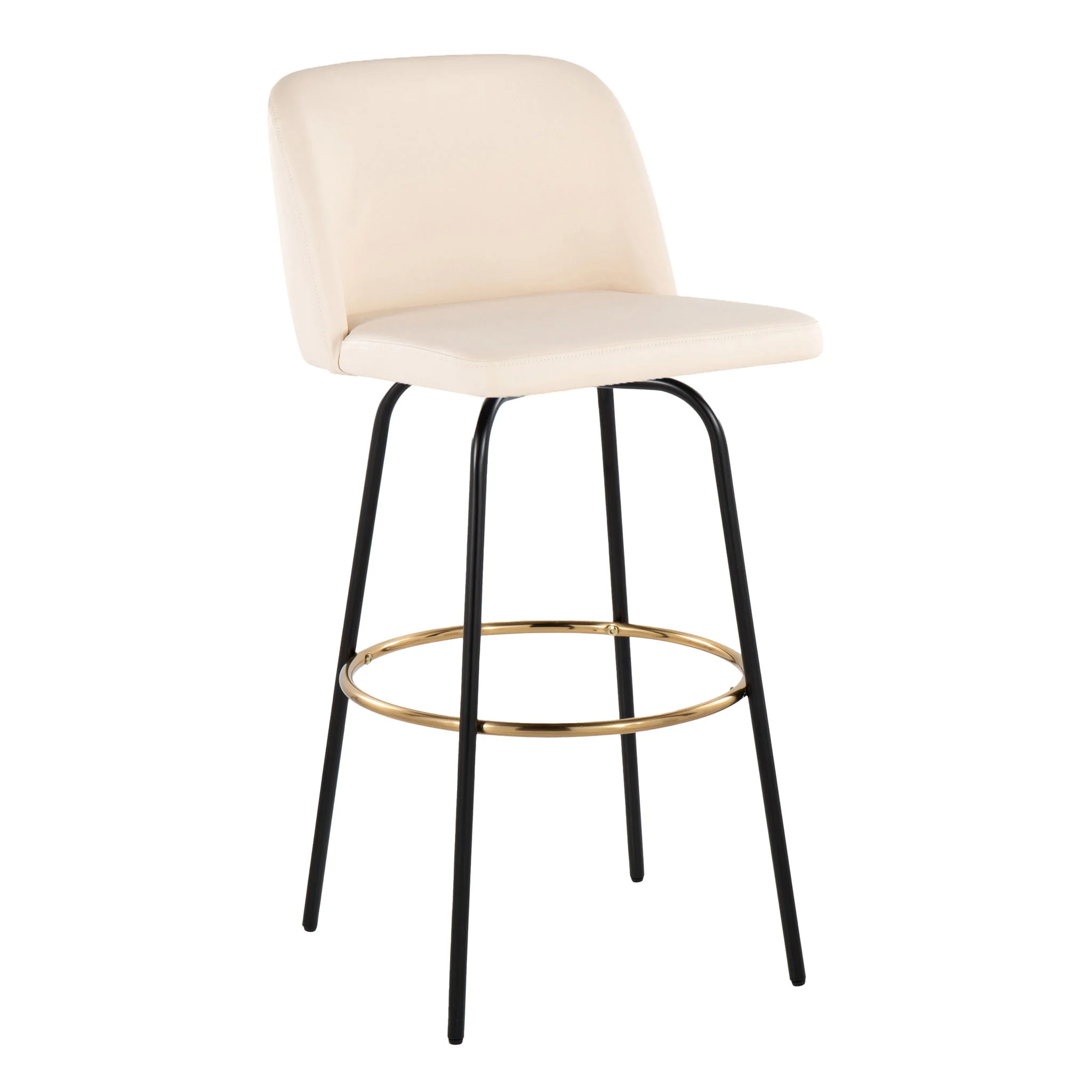 Toriano - Contemporary Fixed Height, Barstool With Swivel & Round Footrest (Set of 2) - Image 6