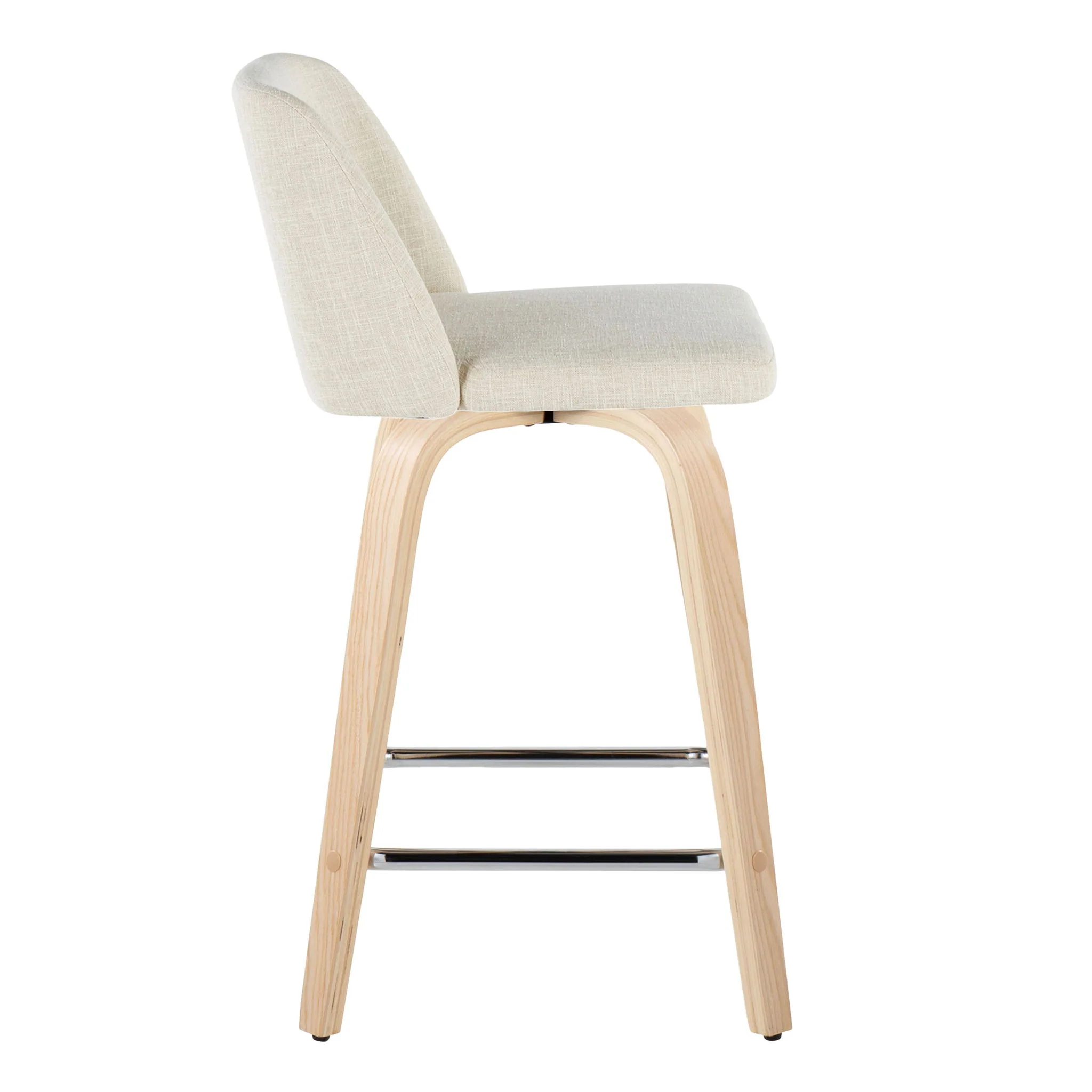 Toriano - Contemporary Fixed Height Counter Stool Swivel With Square Footrest (Set of 2) - Image 5