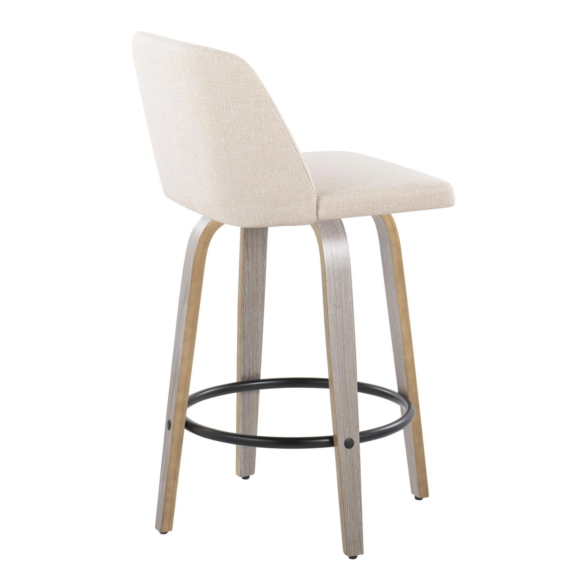 Toriano - Contemporary Fixed Height Counter Stool With Swivel & Round Footrest (Set of 2) - Image 15