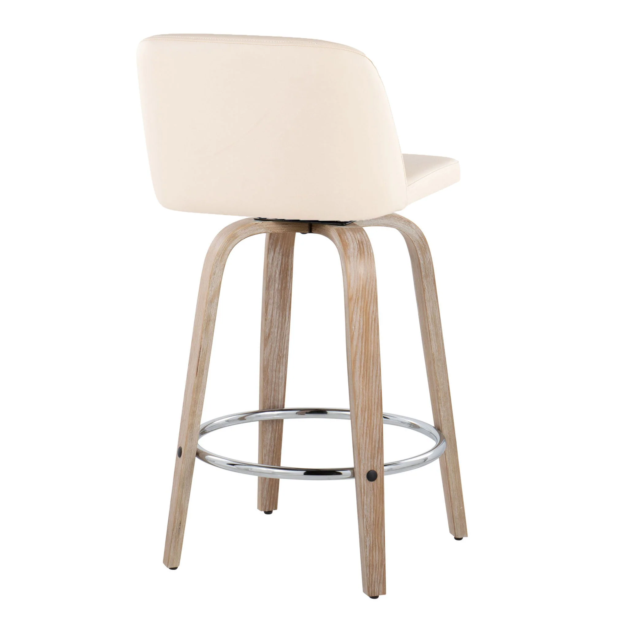Toriano - Modern Design Fixed Height Counter Stool With Swivel With Round Footrest (Set of 2) - Image 9