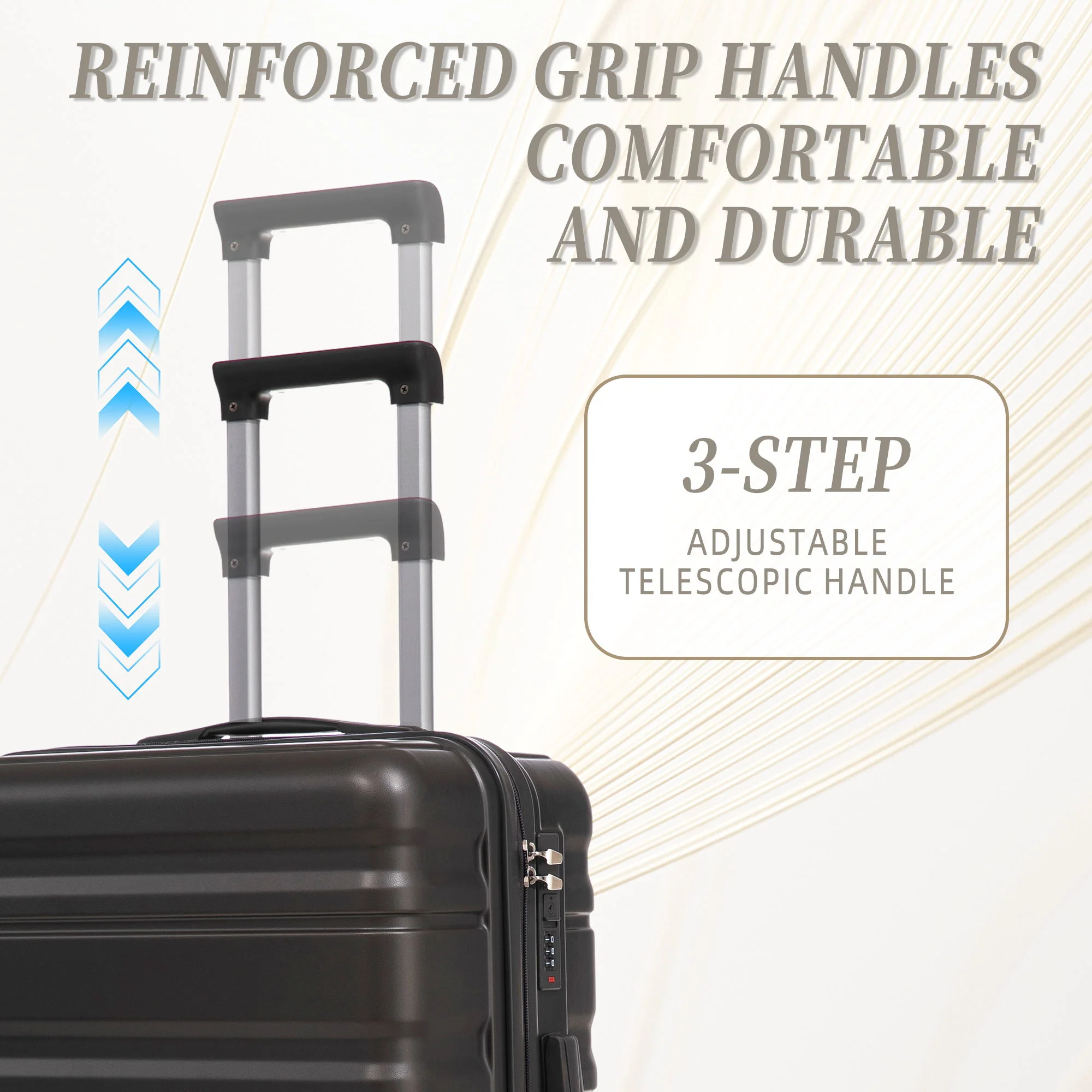 Tourist 3 Piece Luggage Set, Combination Lock, Durable Hard Shell With 360° Silent Wheels - Image 31